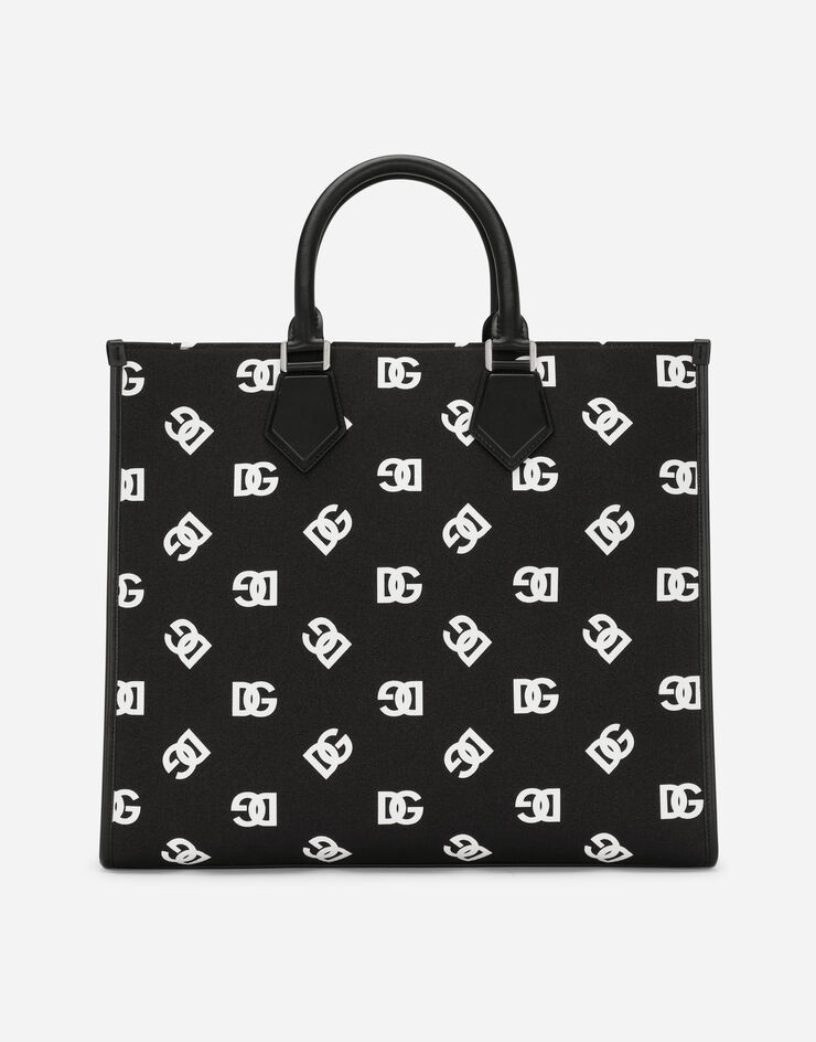 Large canvas shopper with all-over DG logo - 4