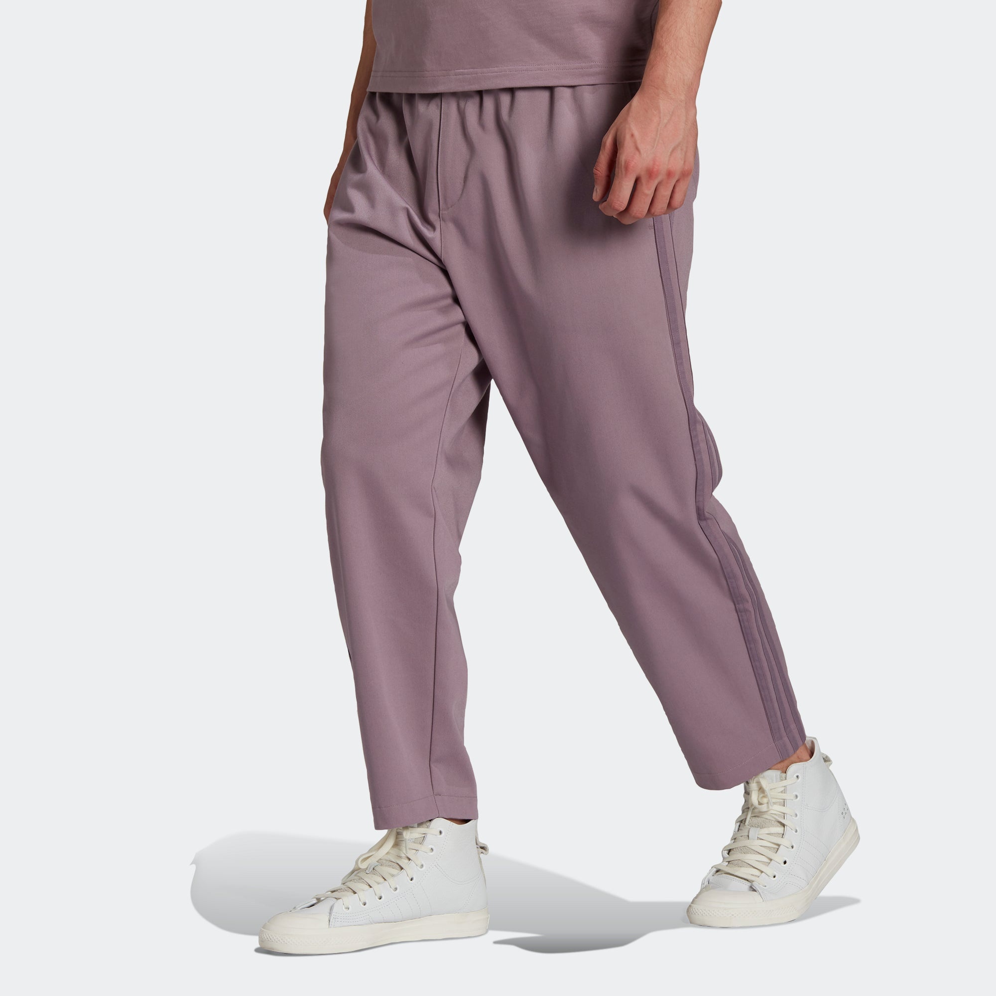 Men's adidas originals C Twill Pant Side Stripe Loose Sports Pants/Trousers/Joggers Light Purple HC8 - 2