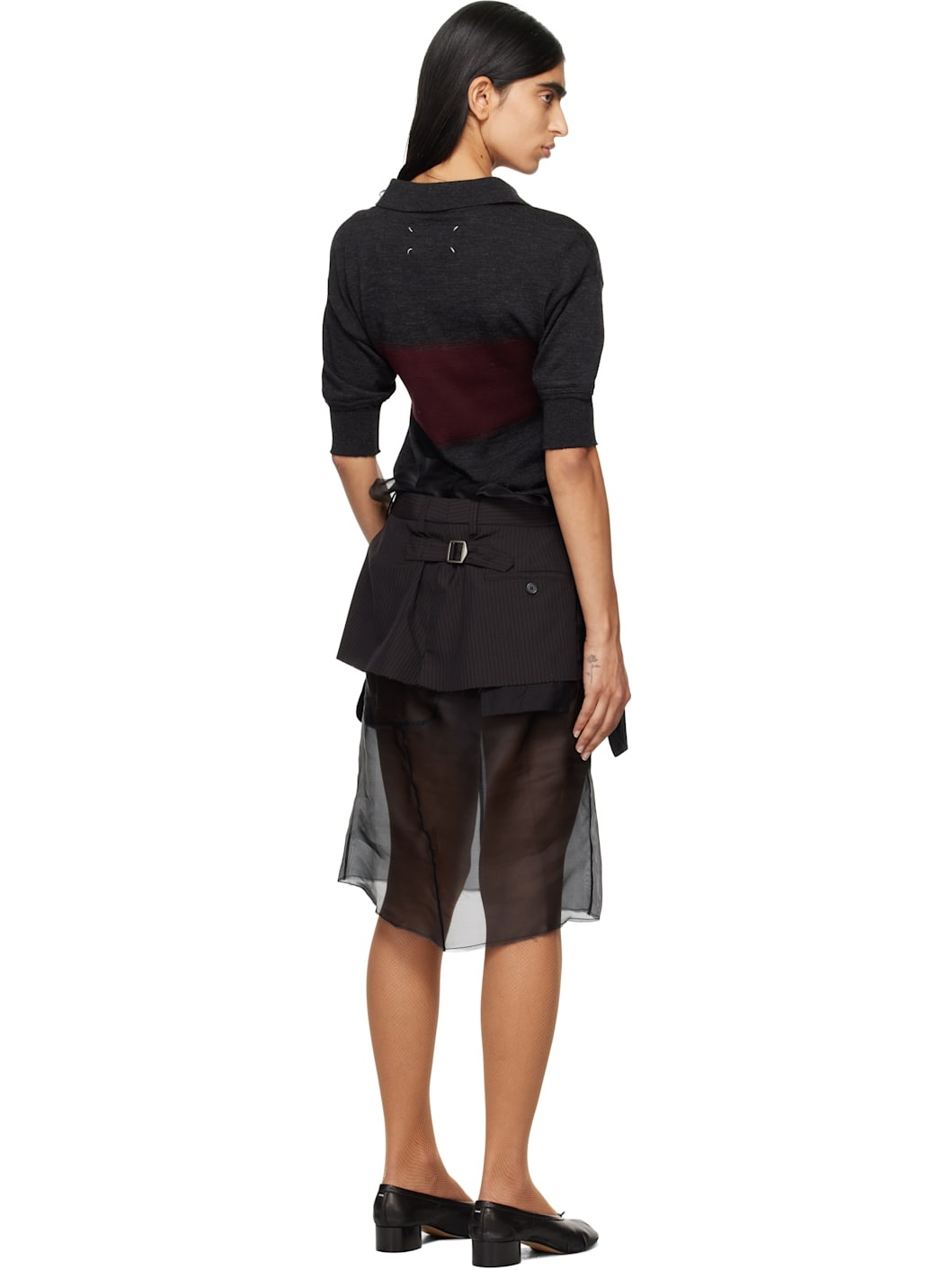 Black Décortiqué Midi Dress - 3