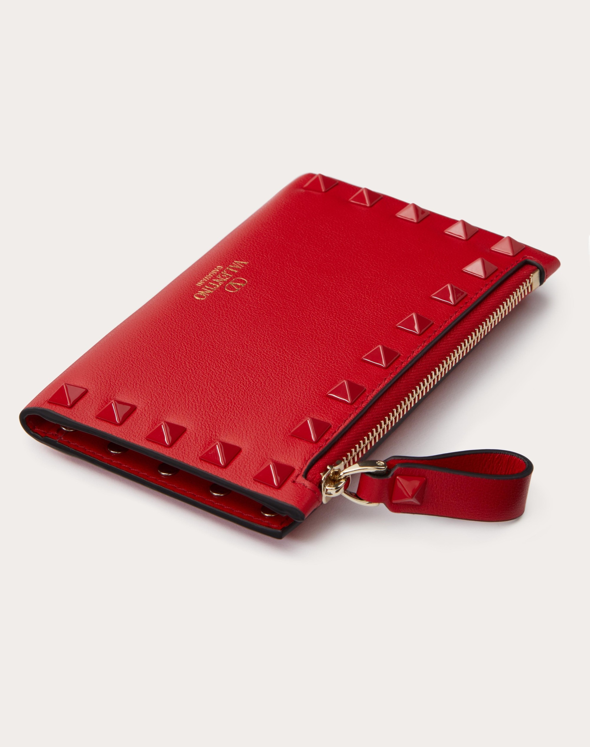 ROCKSTUD CALFSKIN CARDHOLDER WITH ZIP - 3