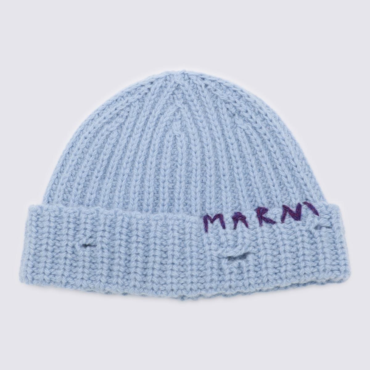 Marni MARNI LIGHT BLUE WOOL BEANIE - 1