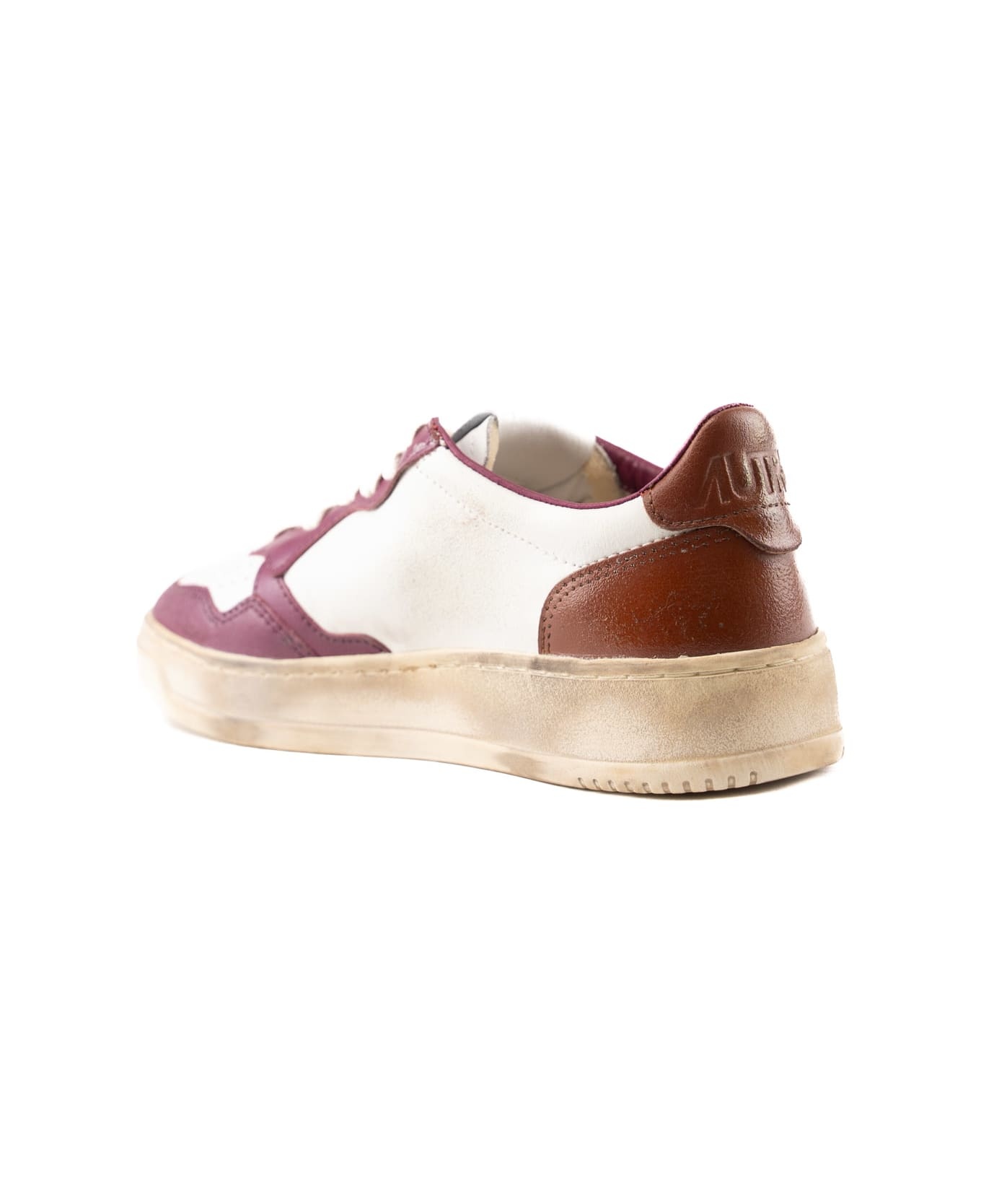Autry Medalist Low Super Vintage Sneakers In White/purple Leather - 2