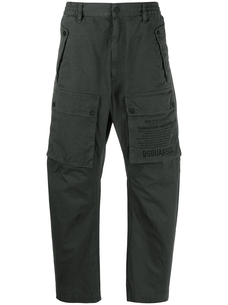 printed logo cargo trousers 1