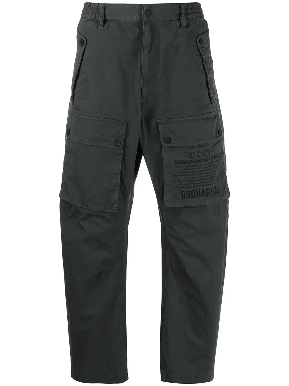 printed logo cargo trousers - 1