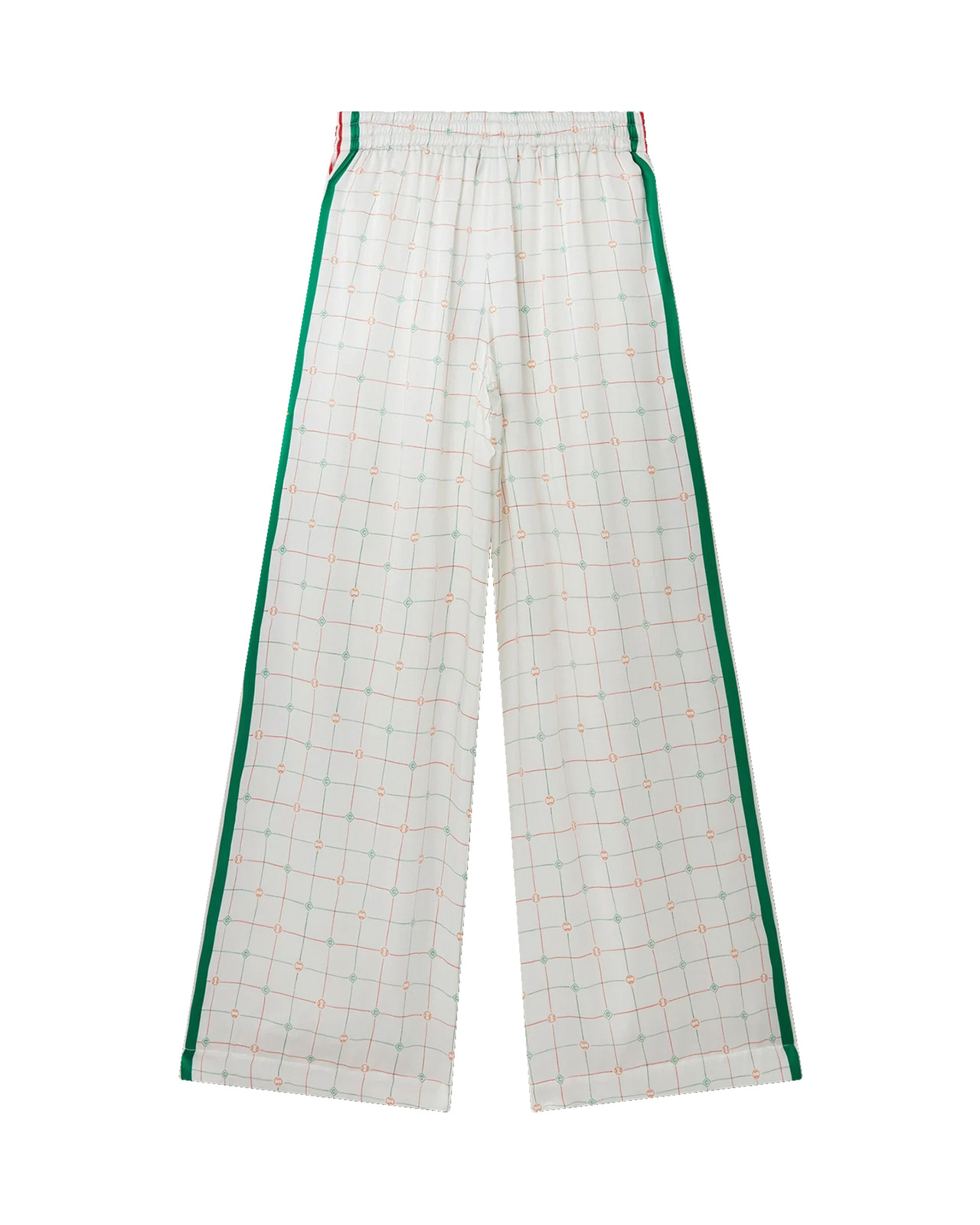 Tennis Club Check Wide Leg Silk Trousers - 2
