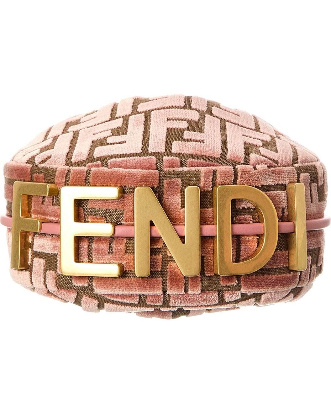 FENDI Fendigraphy Mini FF Jacquard Velvet & Leather Hobo Bag - 3
