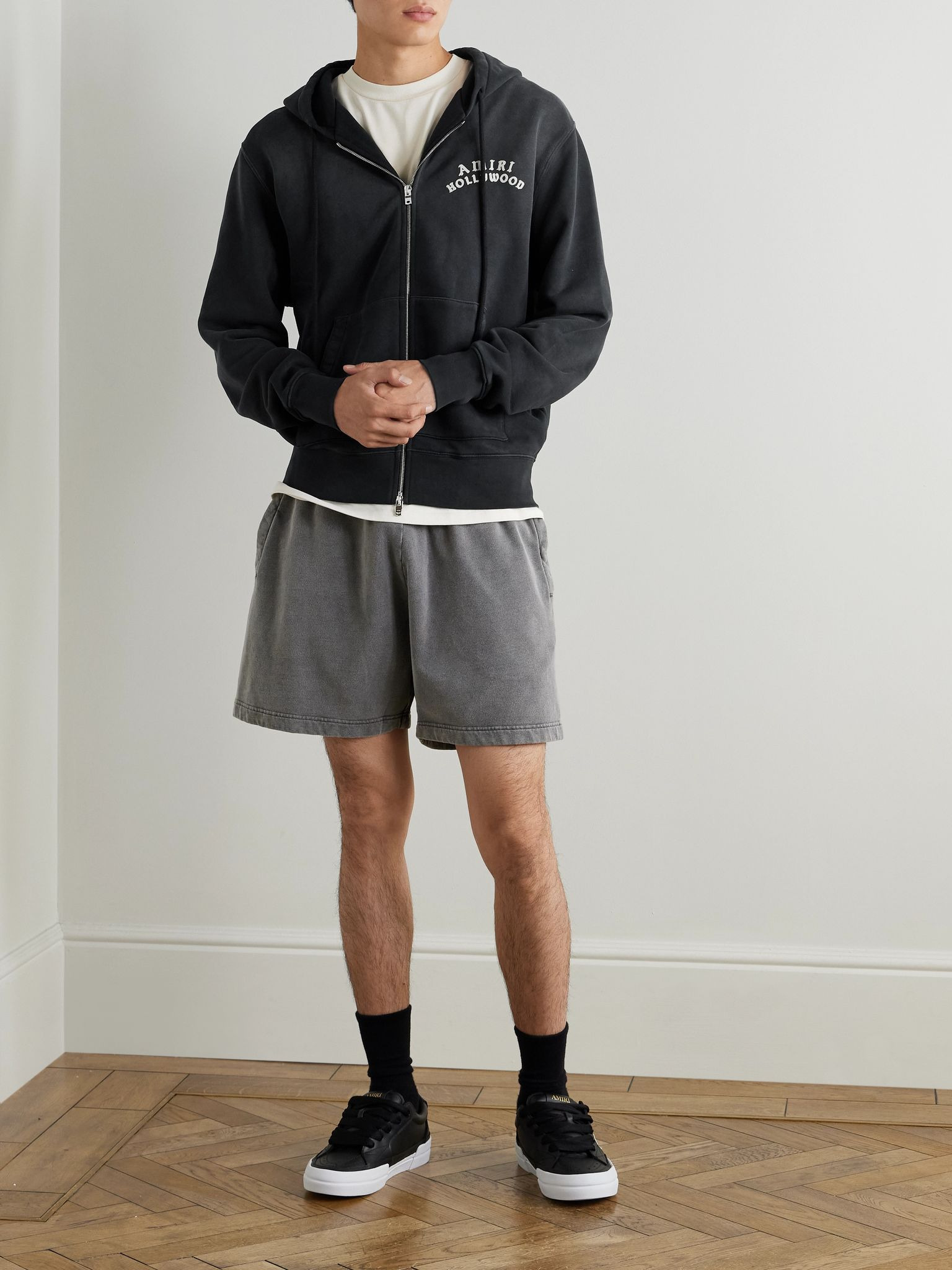 Hollywood Printed Cotton-Jersey Hoodie Black - 2