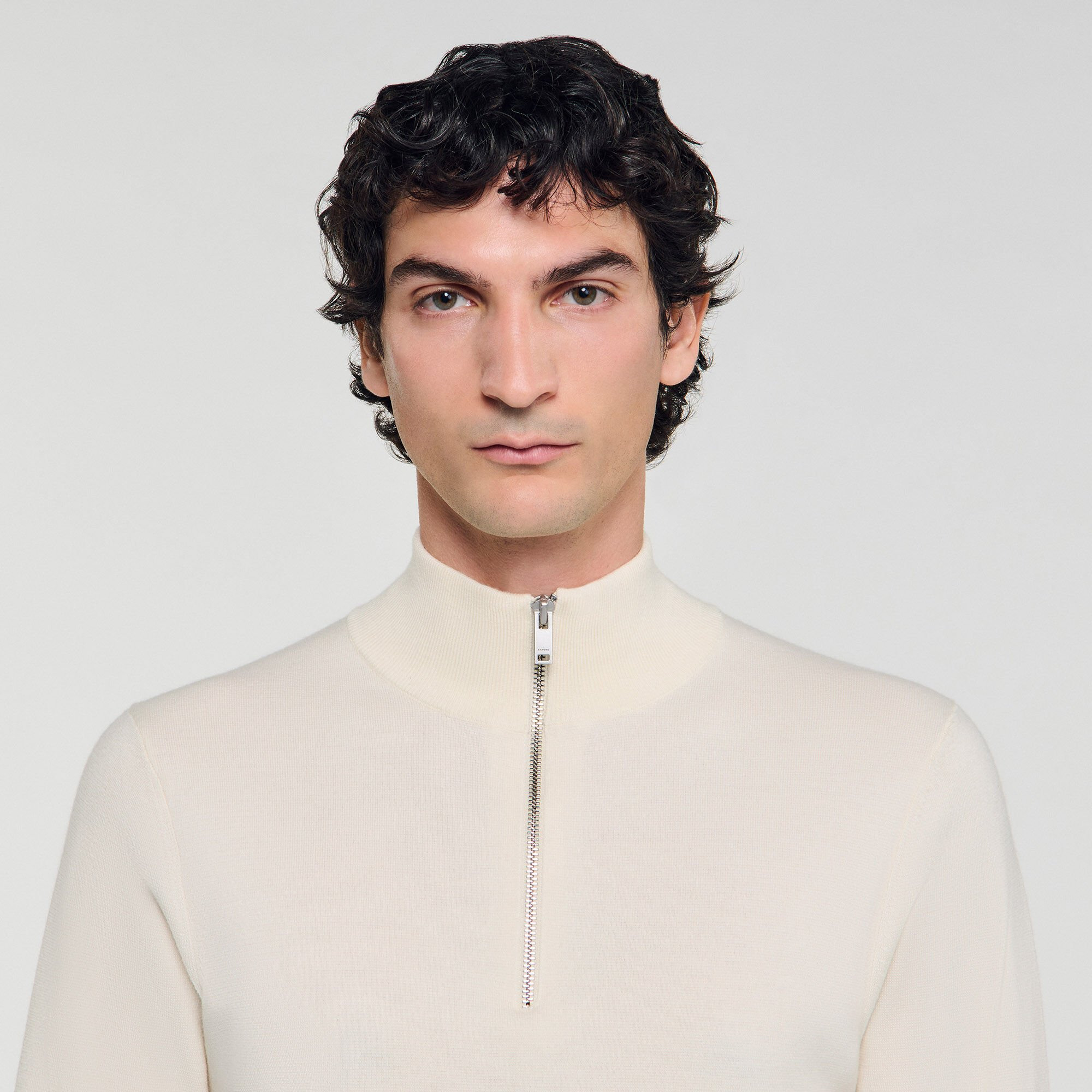WOOL SWEATER WITH ZIPPED COLLAR - 3