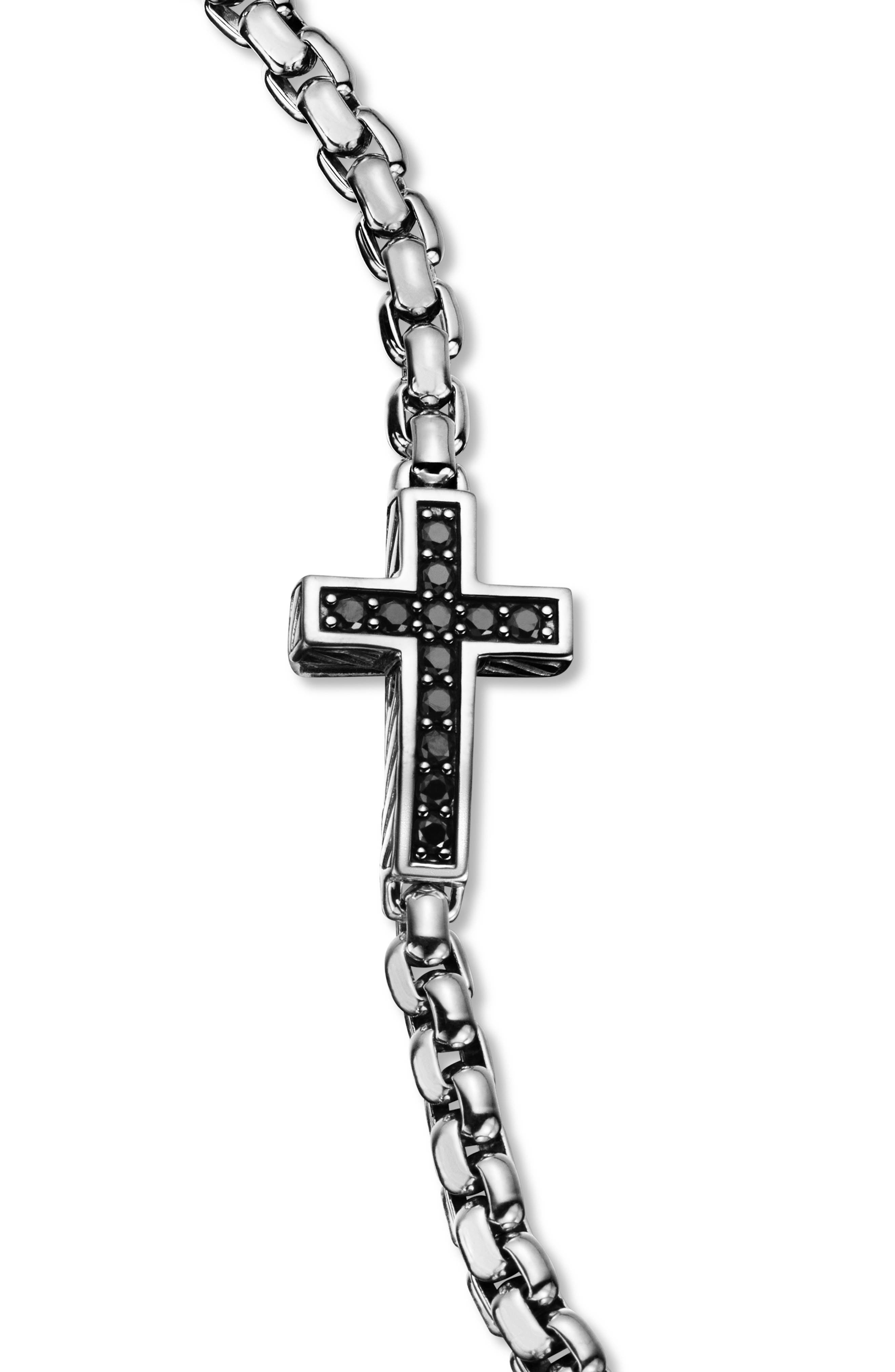 David Yurman Pavé Cross Bracelet in Sterling Silver with Diamonds, 5mm in Black Diamond at Nordstrom - 6