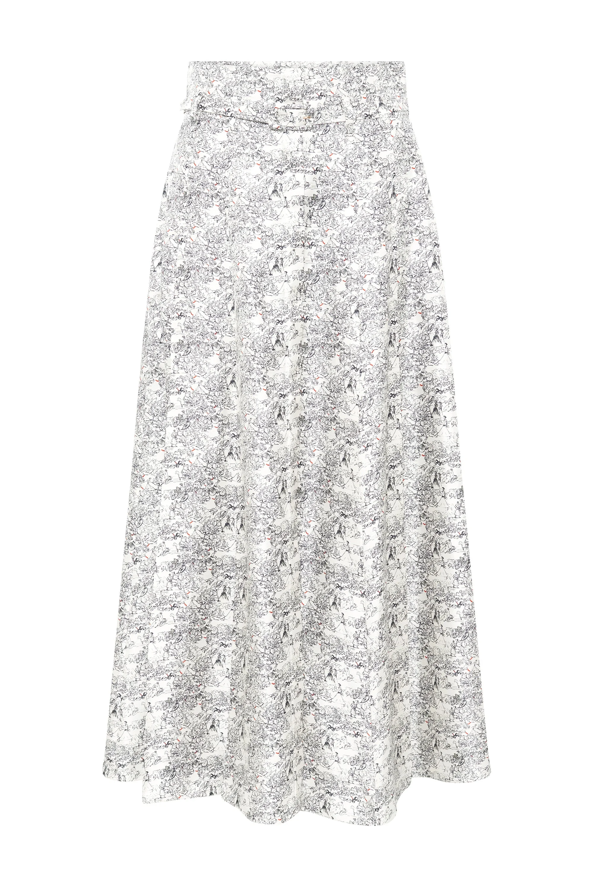 Dugald Skirt in Ivory Multi Printed Silk Twill - 1