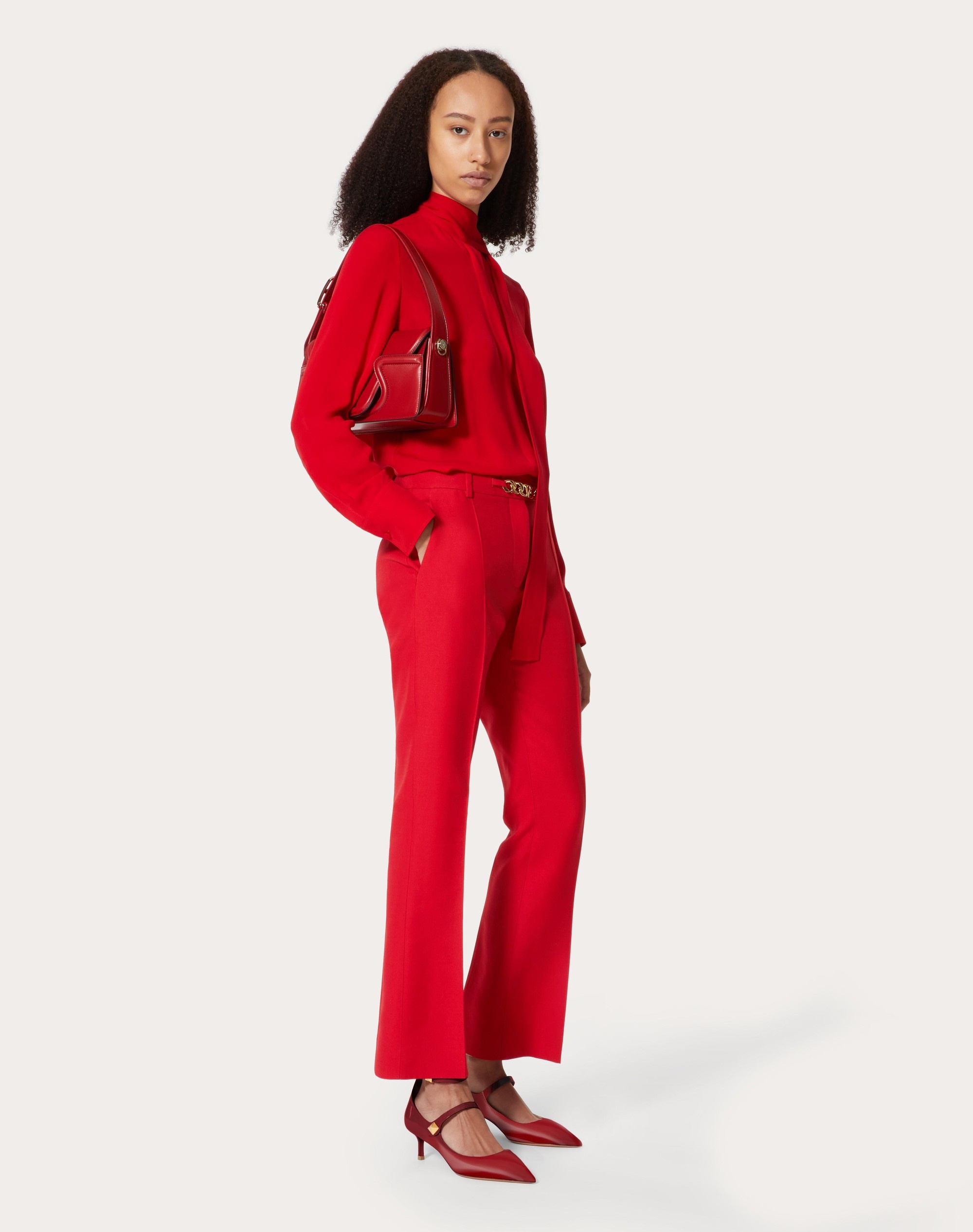 CREPE COUTURE VLOGO CHAIN PANTS - 2