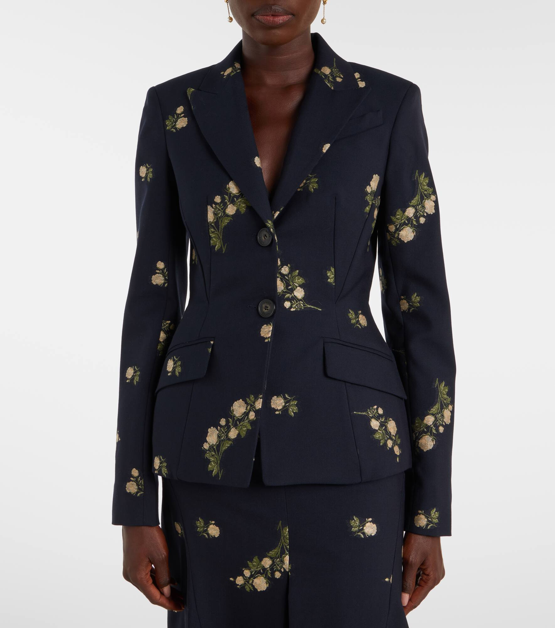 Floral jacquard blazer - 6
