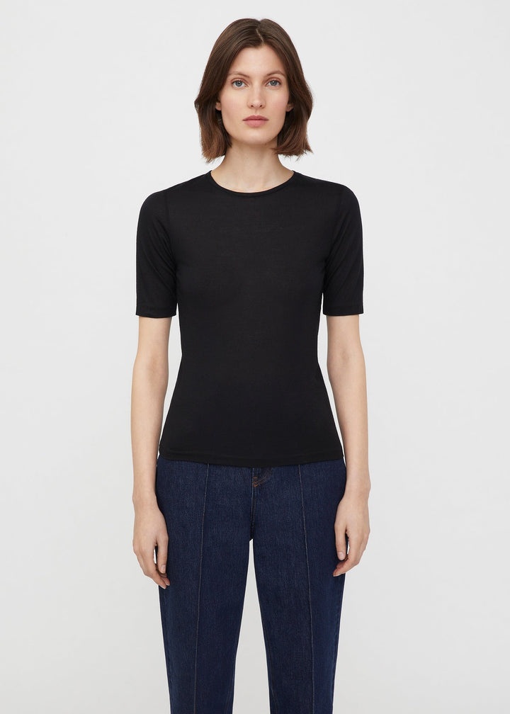 Thin cashmere modal tee black - 3