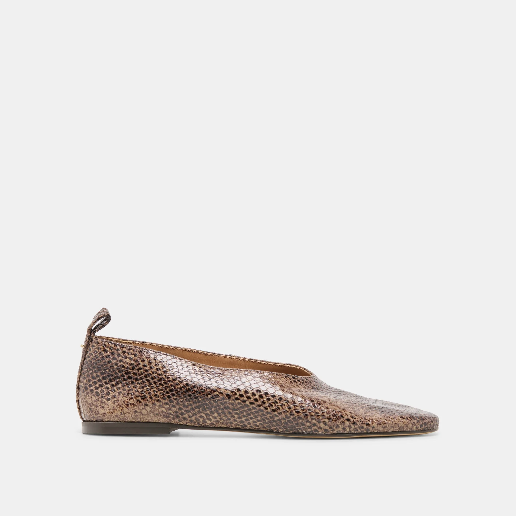 KORY BALLET FLATS SNAKE TAN EMBOSSED LEATHER - 1