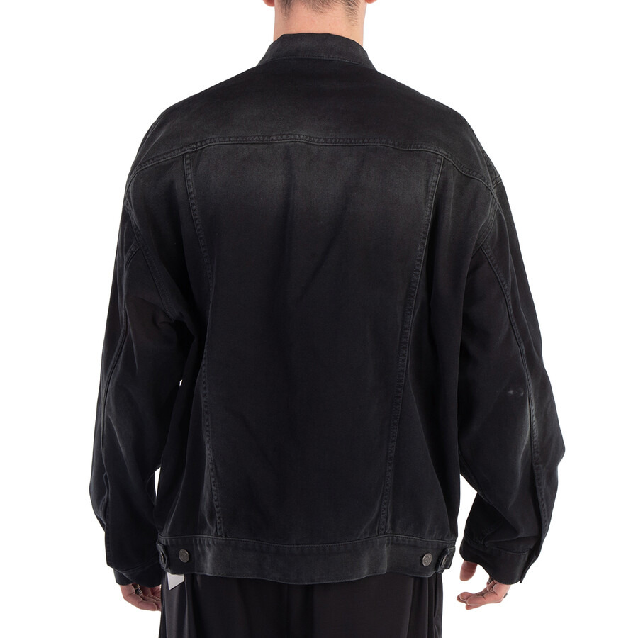 Balenciaga Men's Size Sticker Denim Jacket - 3