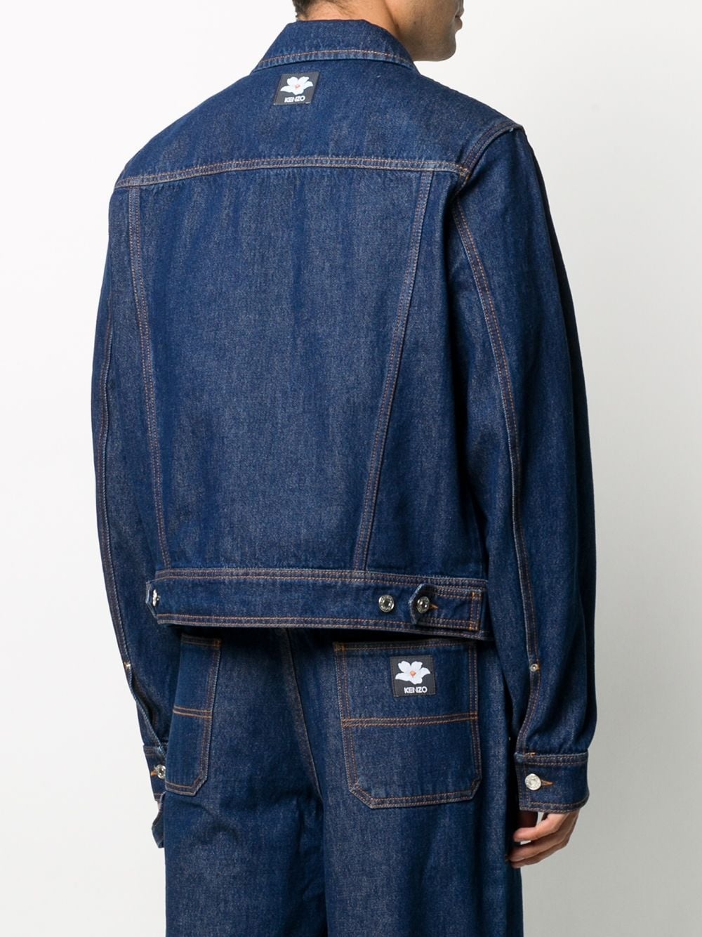 rear logo patch denim jacket - 4