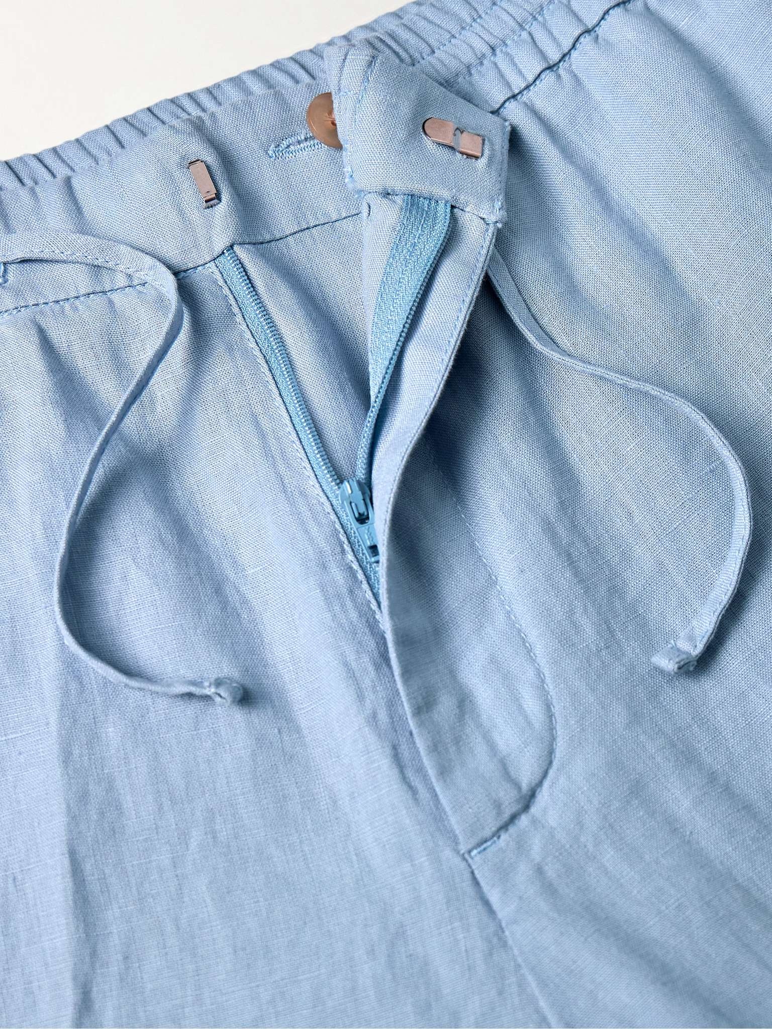 Slim-Fit Linen Drawstring Trousers - 3