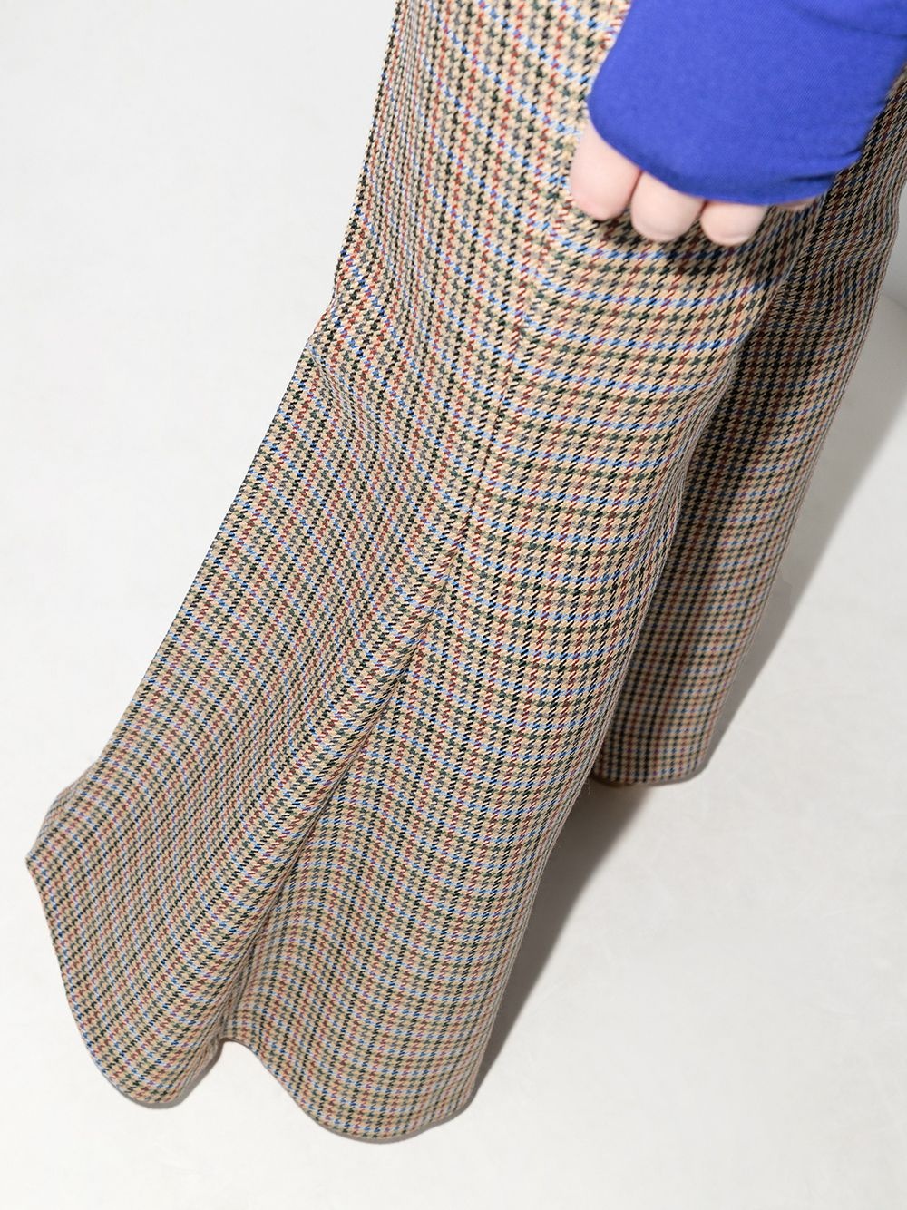 houndstooth-pattern flared trousers - 4