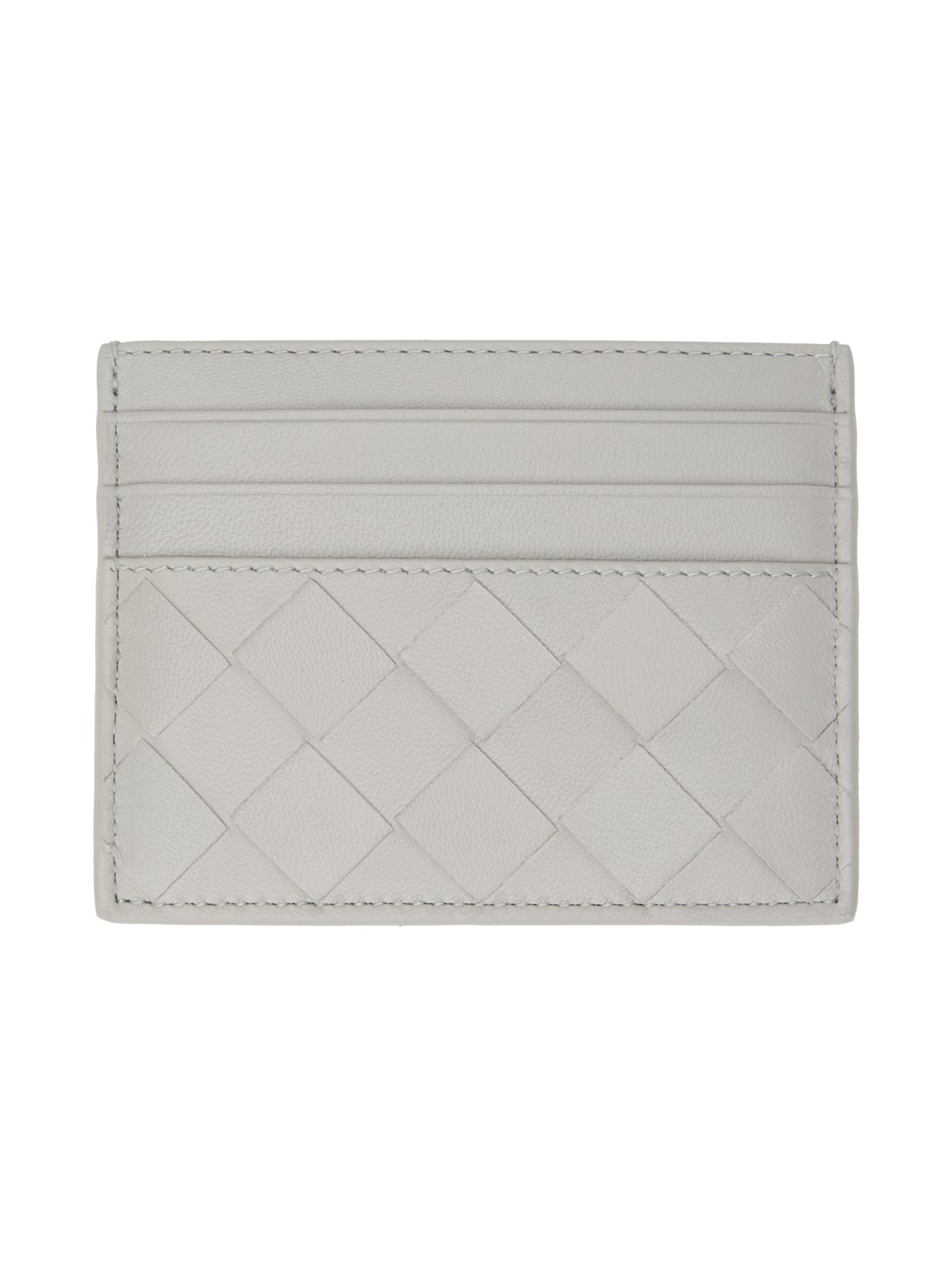 Gray Intrecciato Credit Card Holder - 2