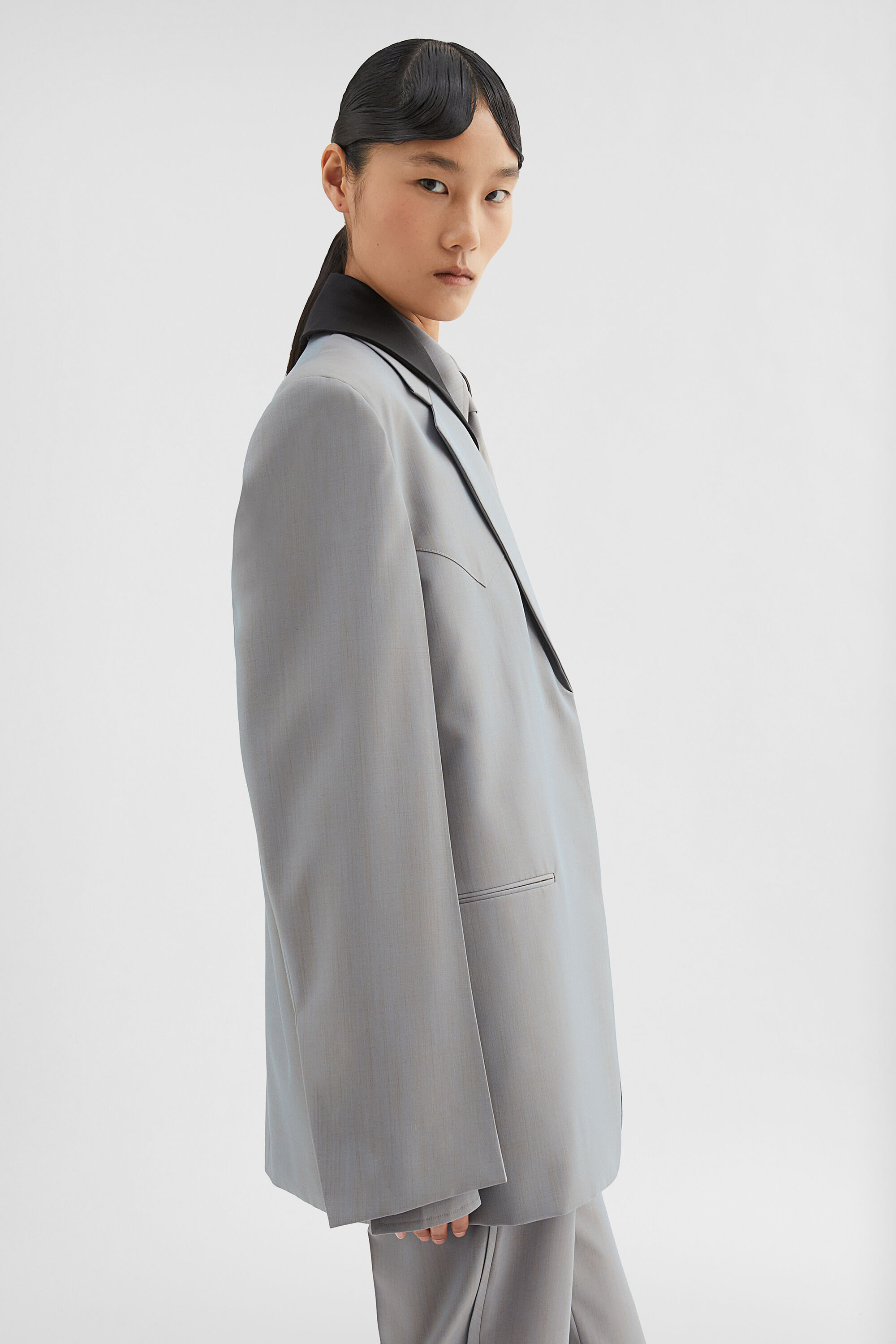 Wool Poplin Tailored Jacket - 2