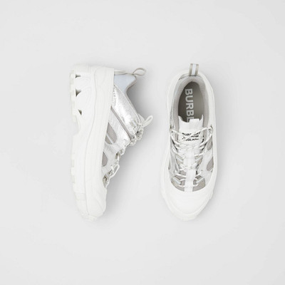 Burberry Metallic Leather, Nylon and Mesh Arthur Sneakers outlook