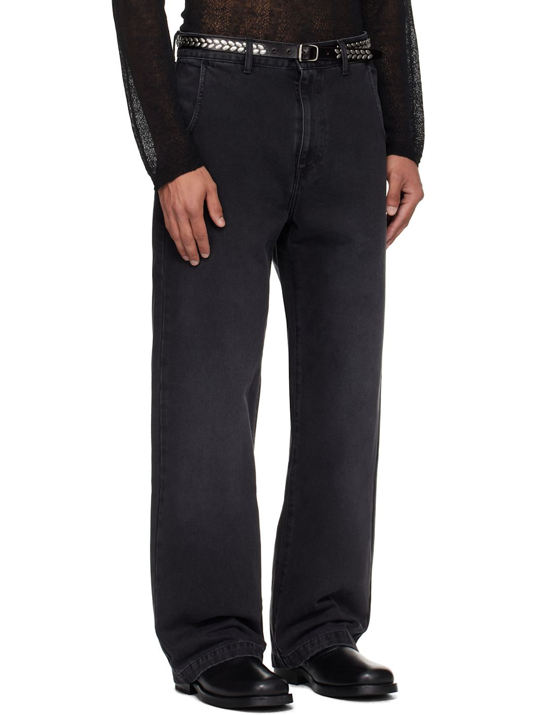 Black Straight Cut Jeans - 2
