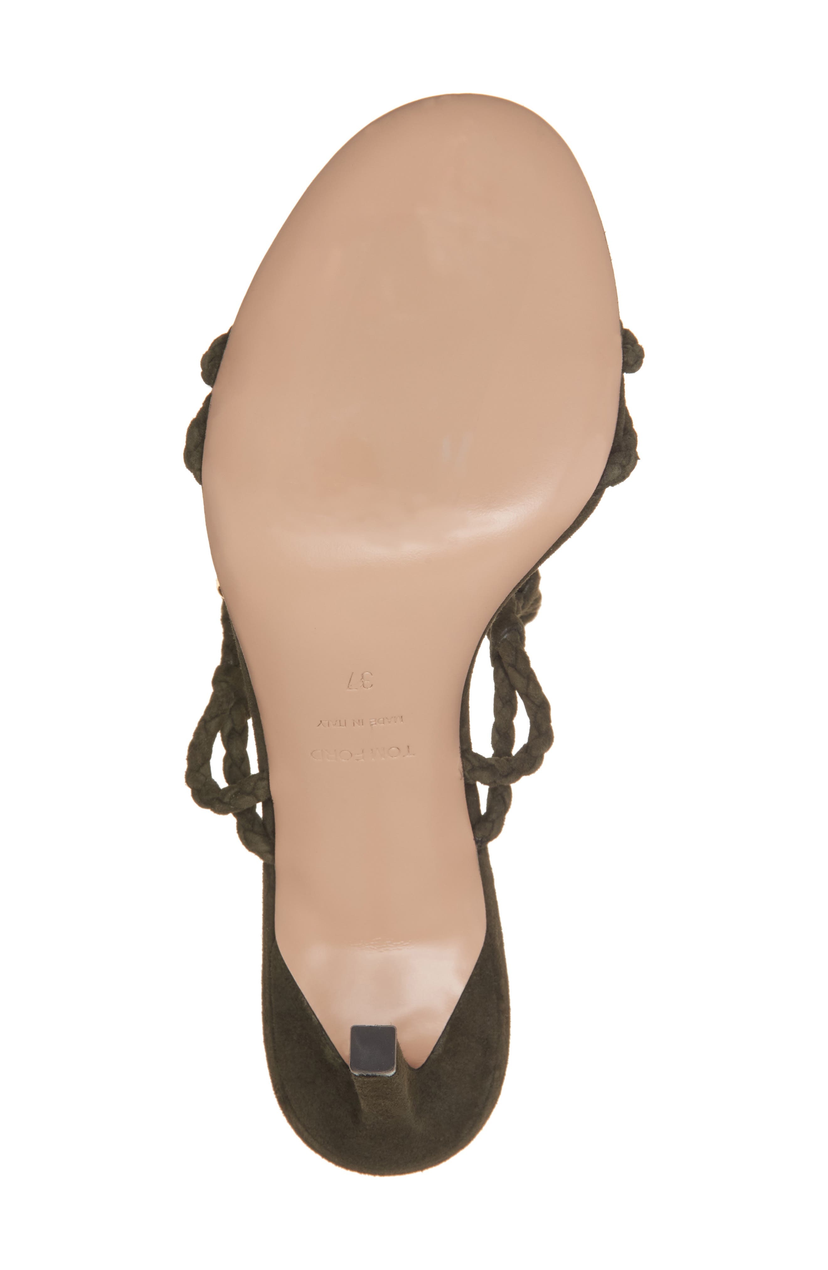 TOM FORD Lily Braided Strap Stiletto Sandal in 1E055 Military Green at Nordstrom - 6