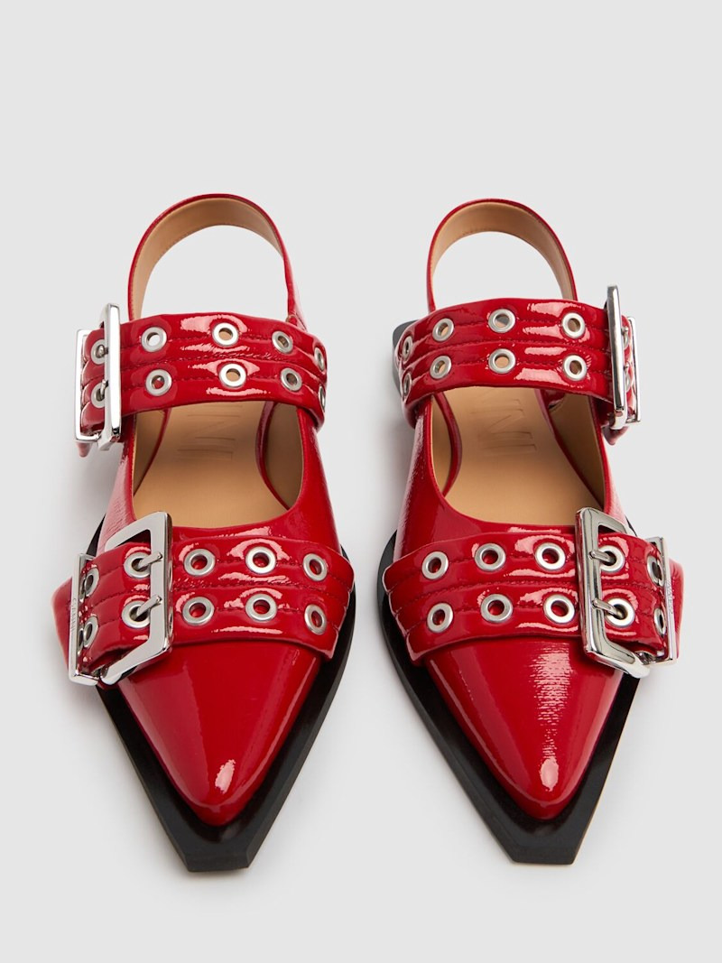 GANNI Chunky Naplack バレリーナ 20mm Ballerina Ganni Chunky Buckle in black naplack | H-Brands
