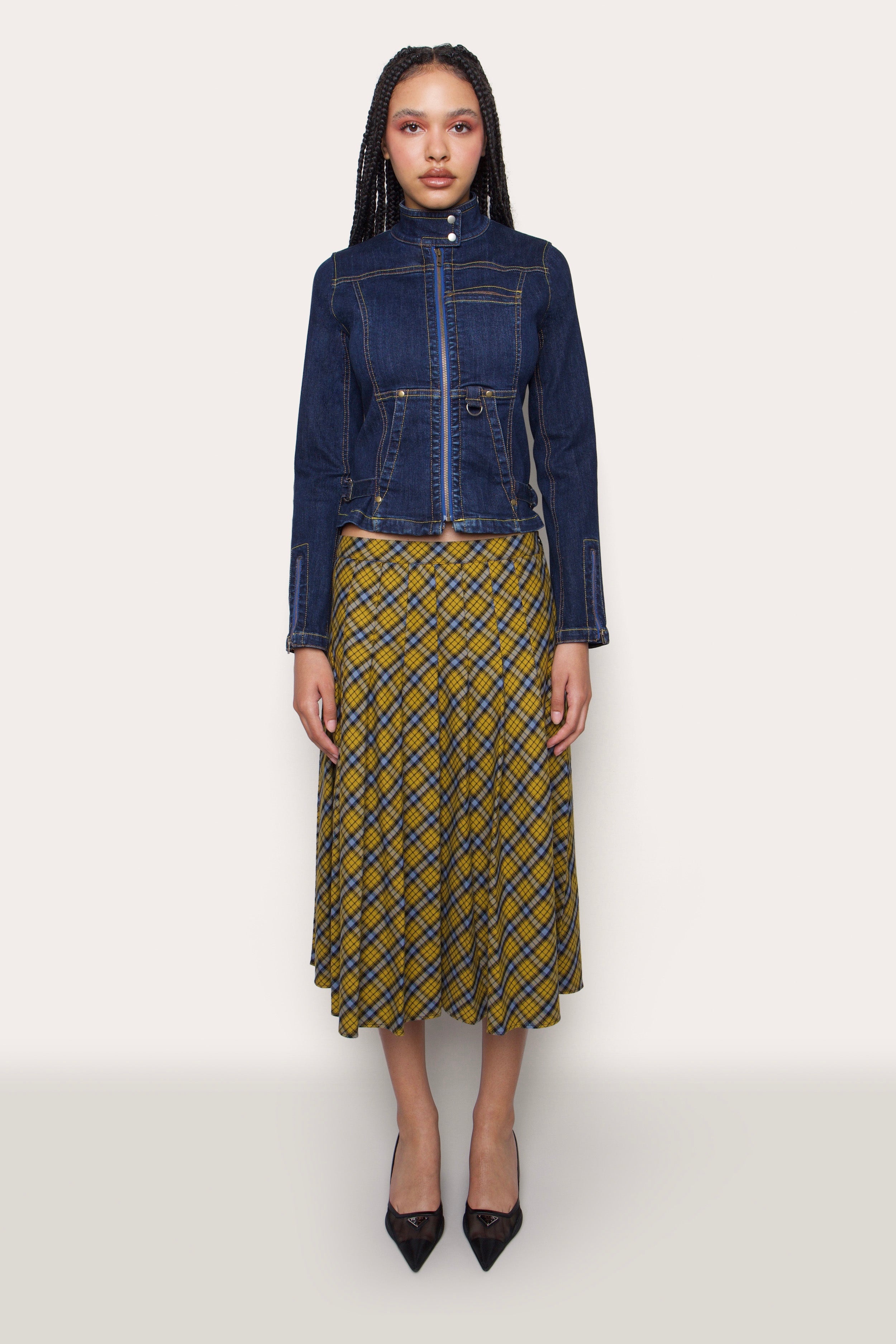 GIBSON PLEATED SKIRT IN PLAID - 3