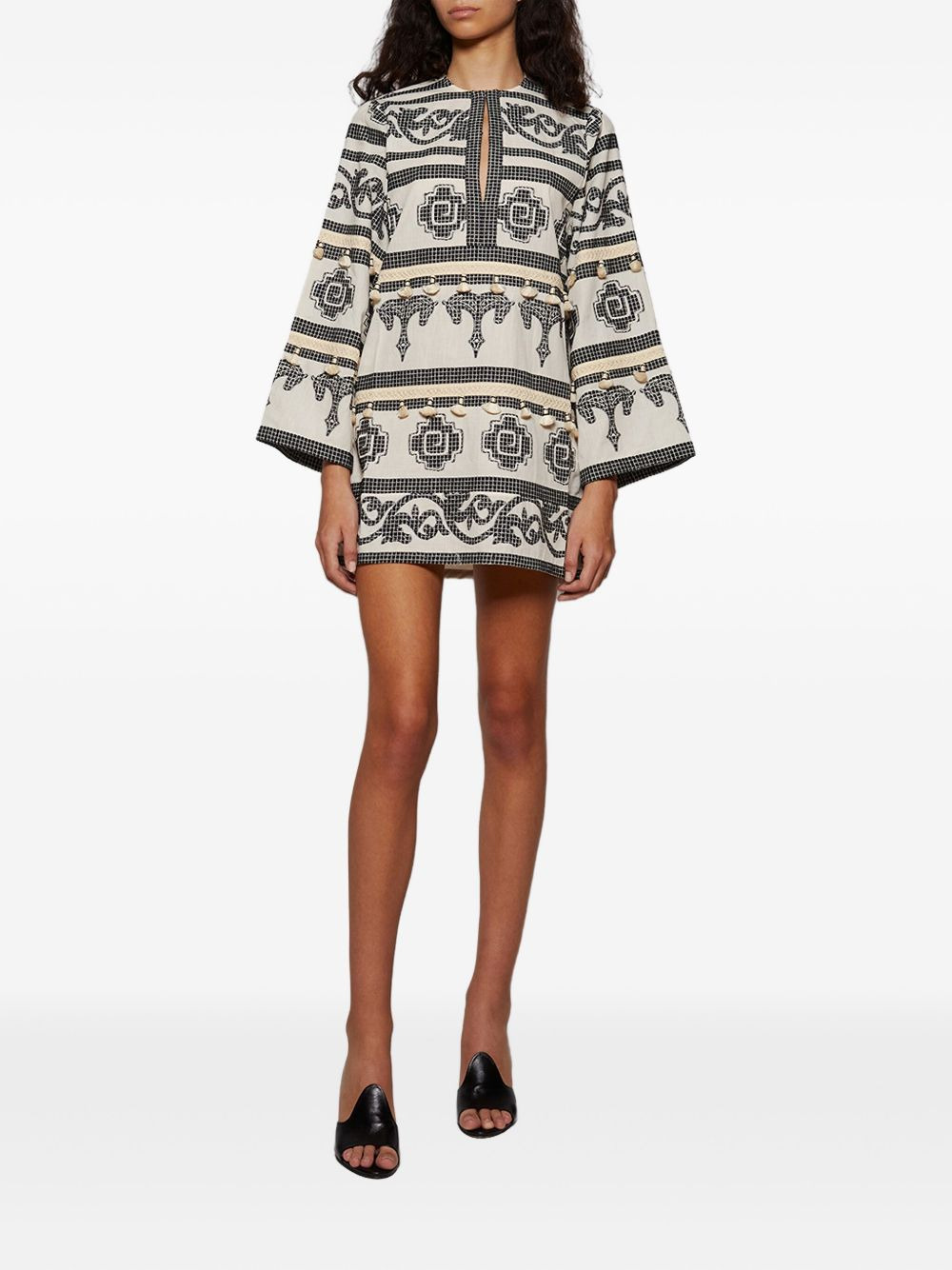 Temple embroidered-tassels tunic - 2