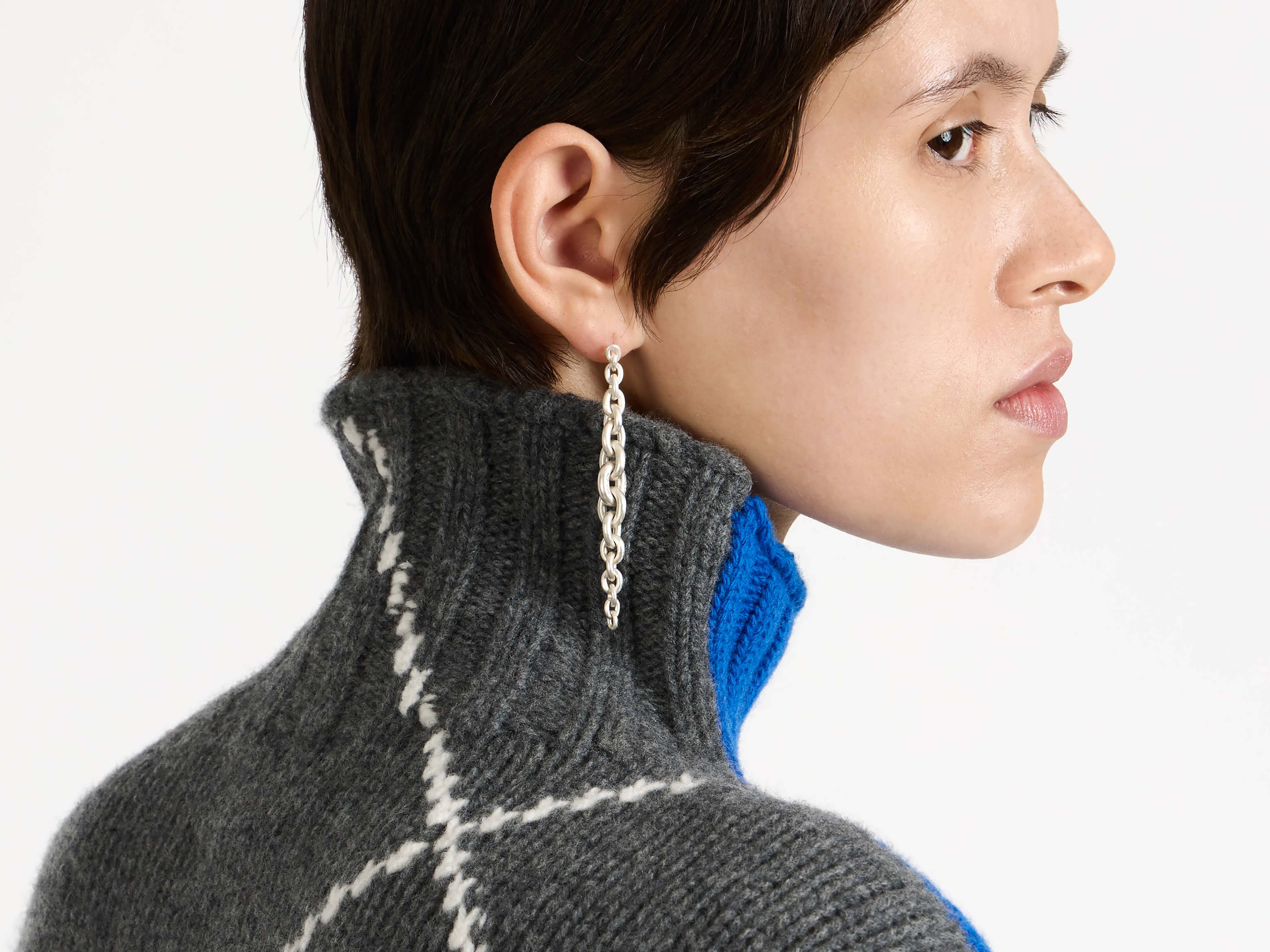 CHAIN-LINK EARRINGS IN 18KT WHITE GOLD - 3
