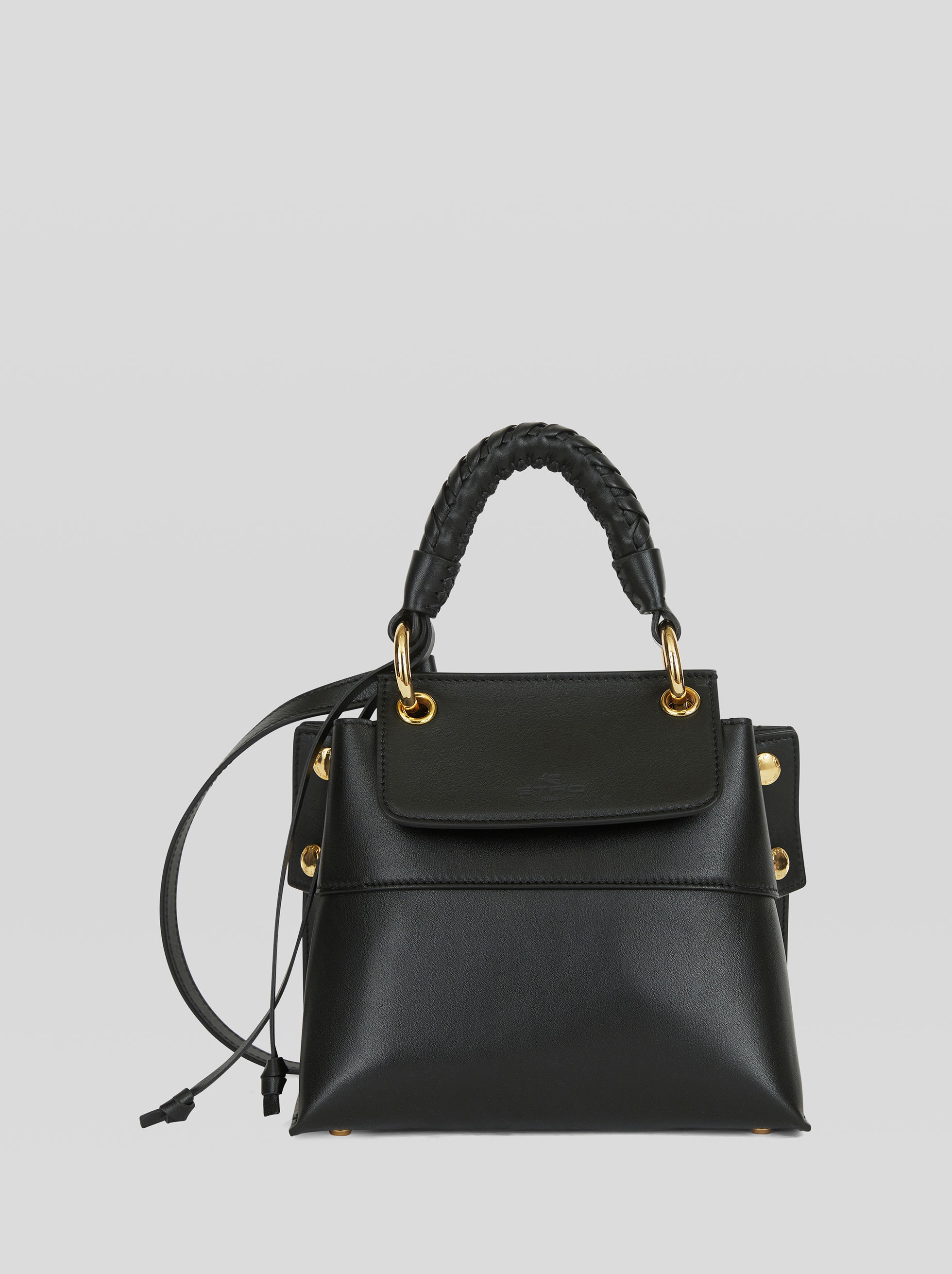 MINI BLACK LEATHER HANDBAG - 1