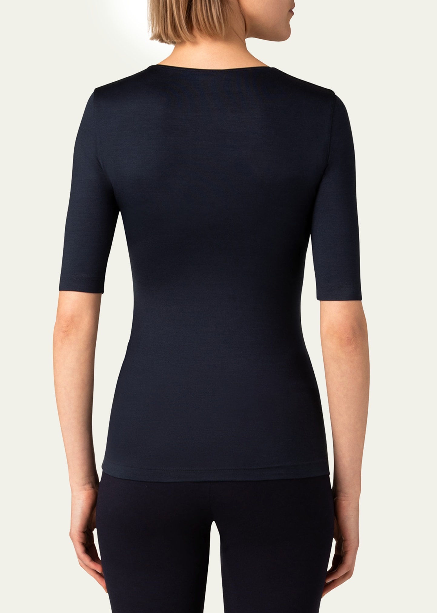 Scoop-Neck Silk Jersey T-Shirt - 3