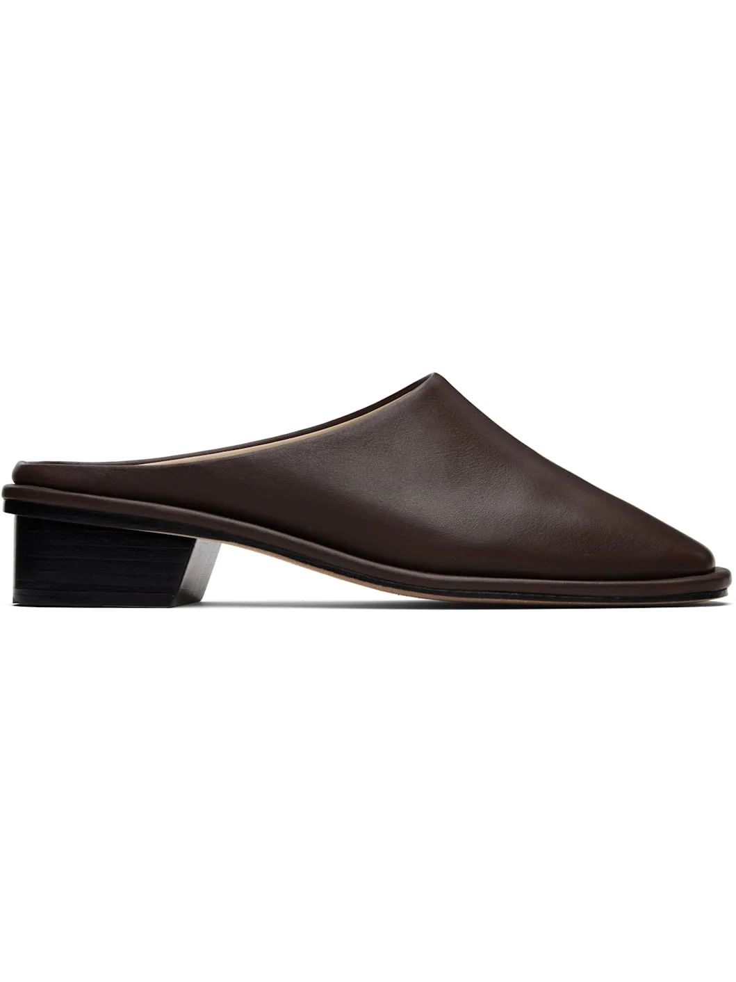 Brown Square Mule Loafers - 1