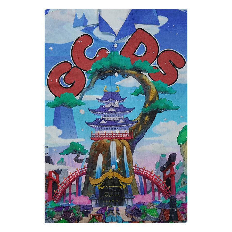 GCDS Men's One Piece Land Of Wano Graphic Bowling Shirt - 8