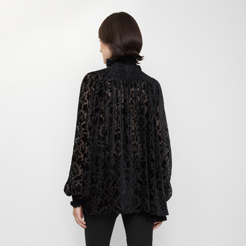 Baroque Silk Blend Velvet Blouse 3