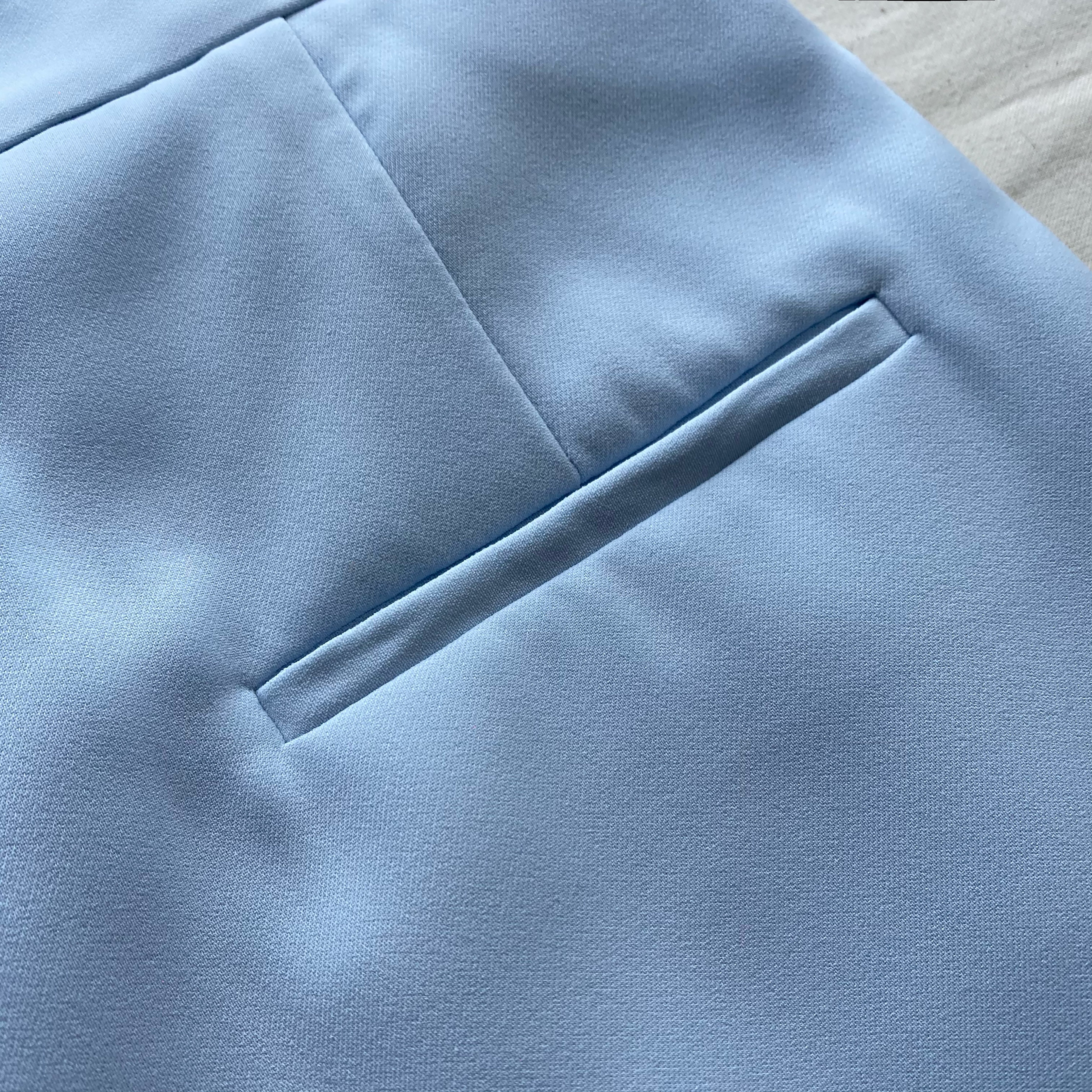 Light Blue Crepe Trousers - 5