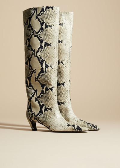 KHAITE The Davis Boot in Natural Python-Embossed Leather outlook