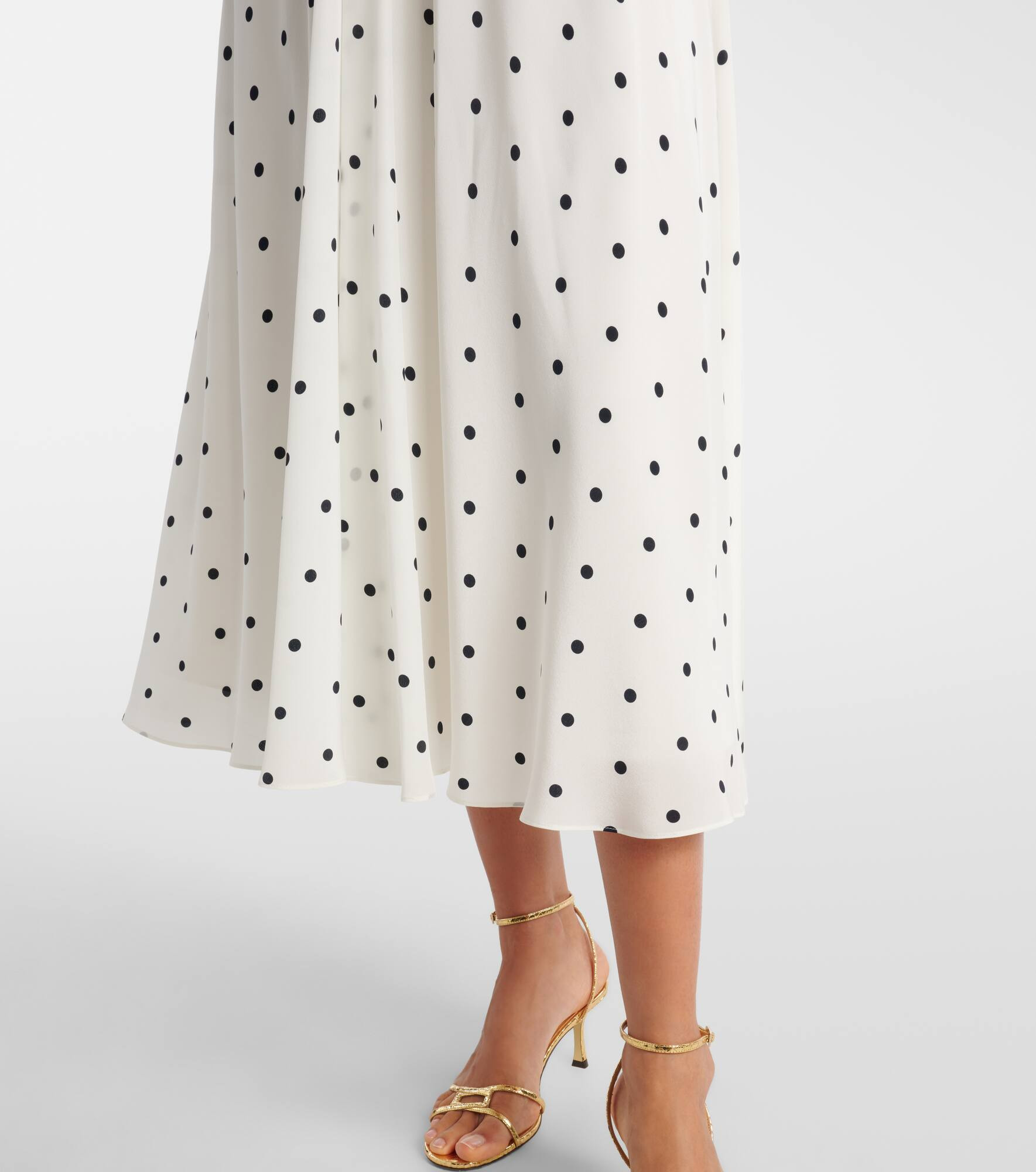 Polka-dot silk midi dress - 6