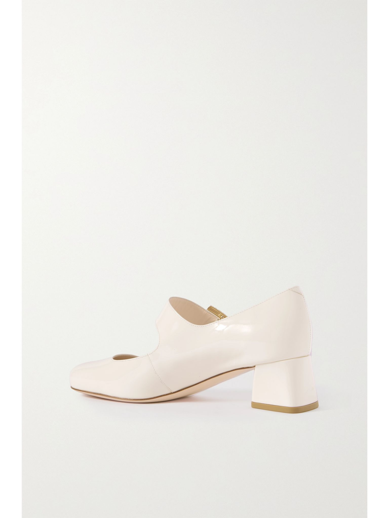 Très Vivier 45 crystal-embellished patent-leather Mary Jane pumps White - 3