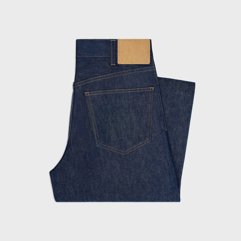 CELINE kitty jeans in raw wash denim outlook