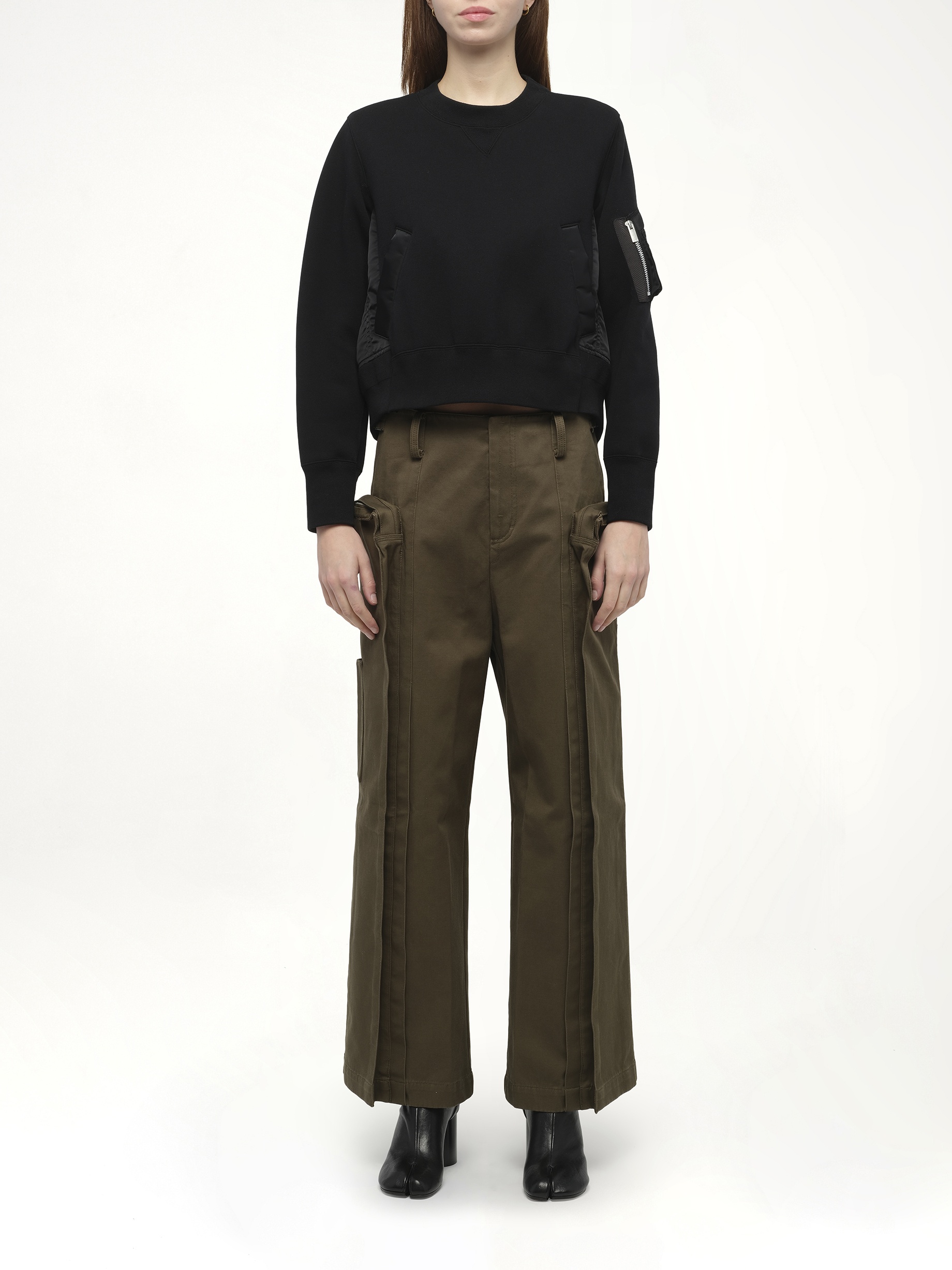Sponge Sweat x Nylon Twill Pullover in Black/Black - 7