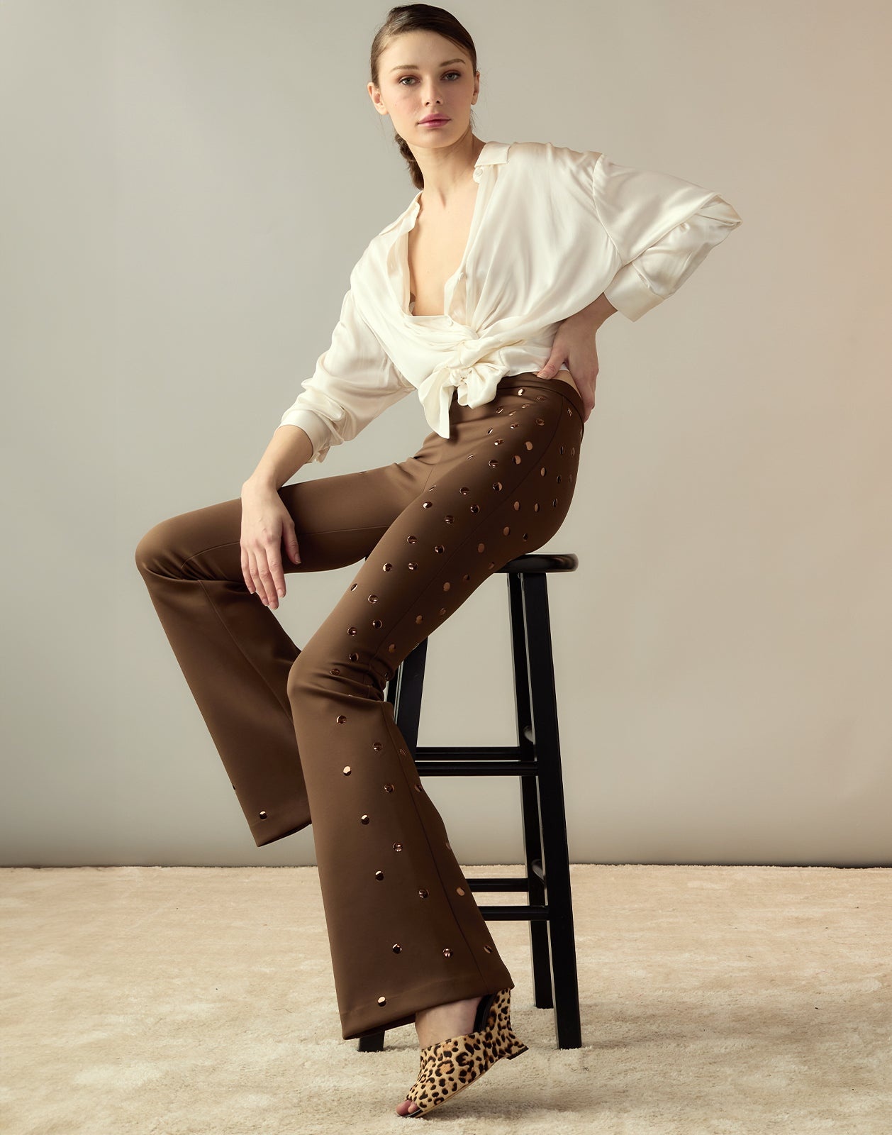 Studded Bonded Pants - 1