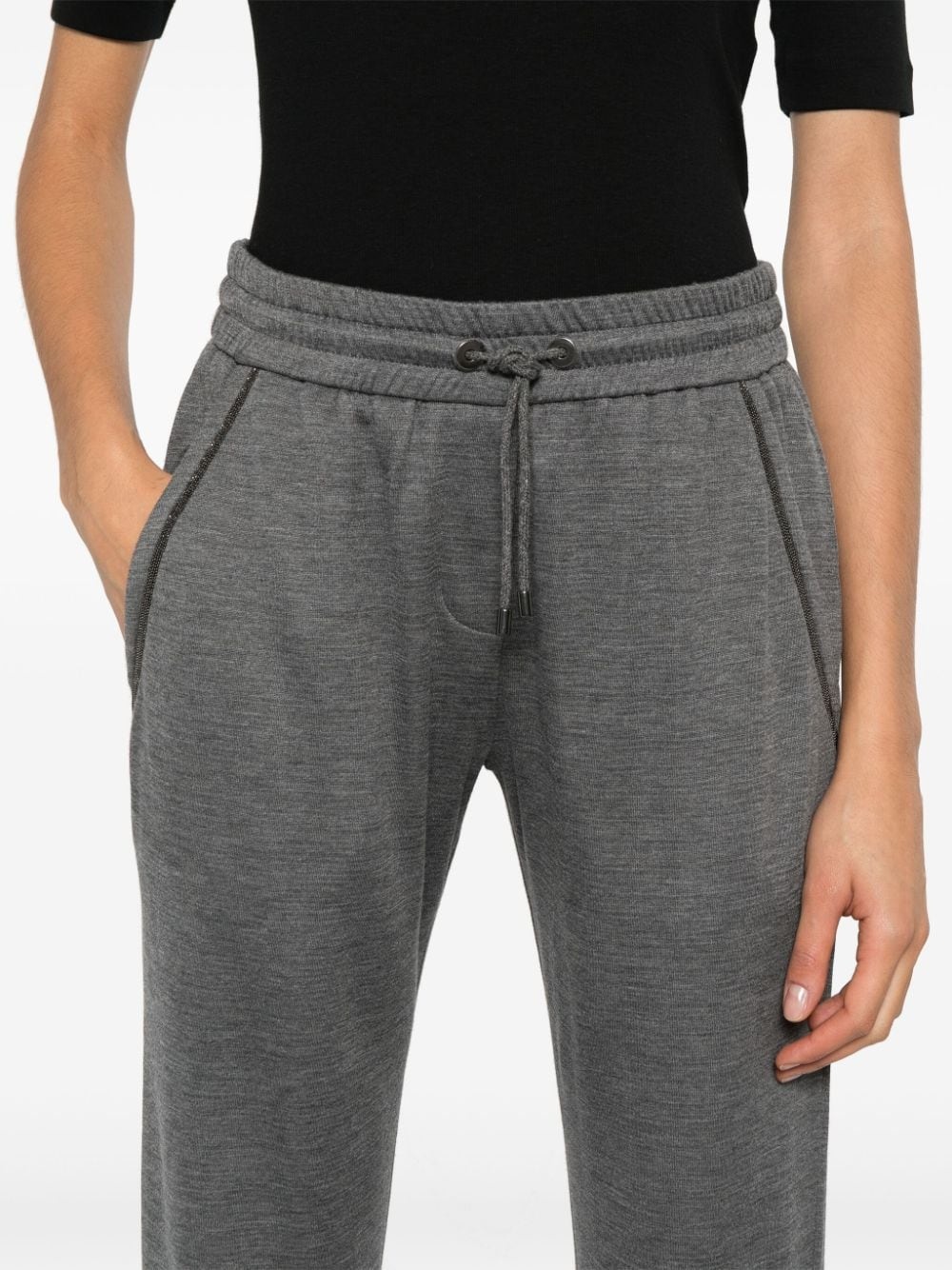 Cotton and silk blend sweatpants - 2