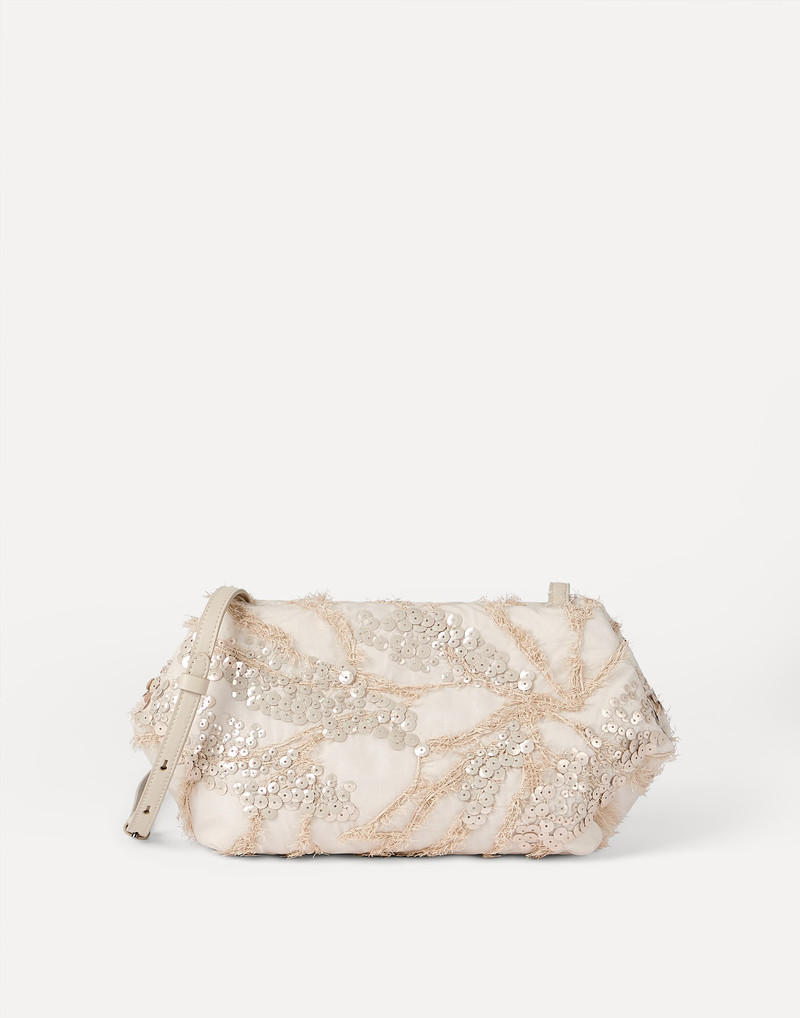 Silk organza pouch bag with dazzling seabed embroidery 1