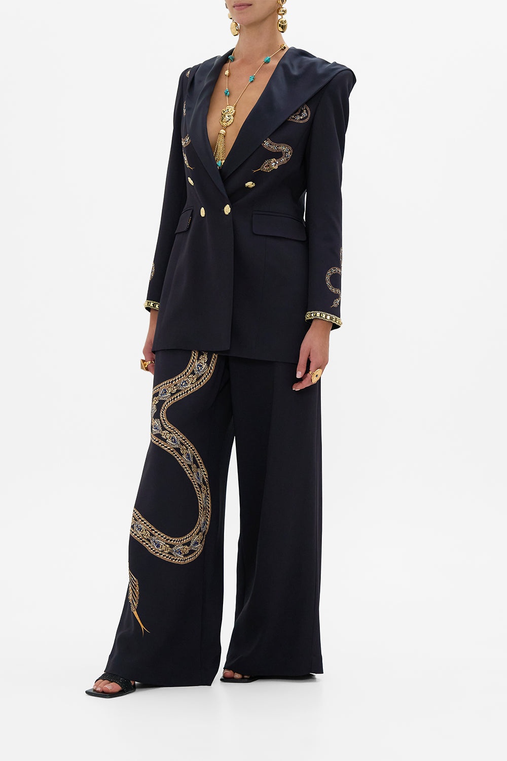WIDE LEG WAISTED PANT - 4