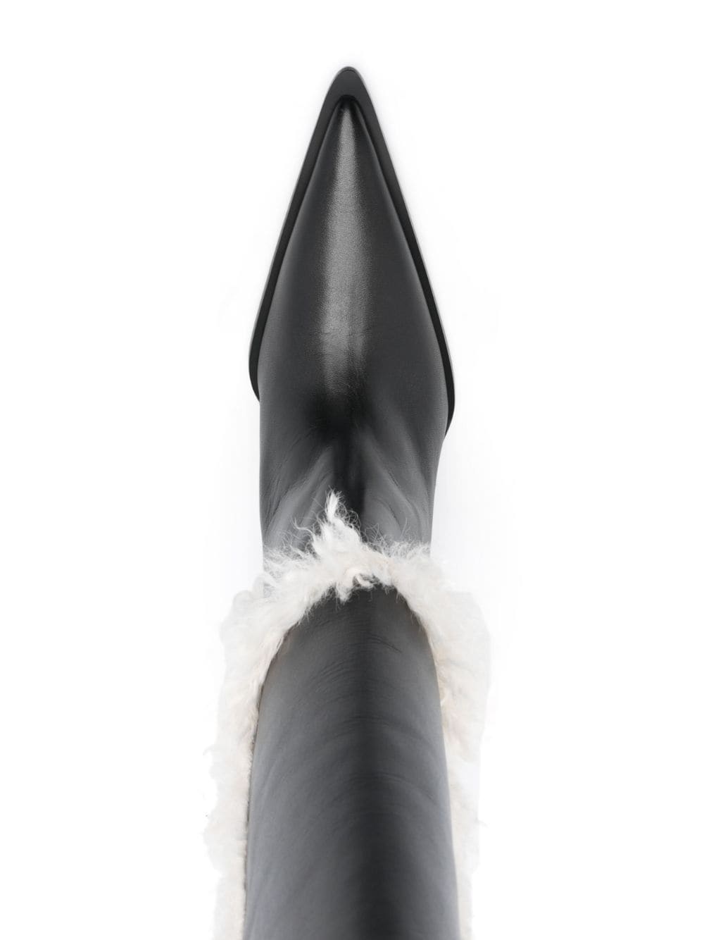85mm shearling-detail leather boots - 4