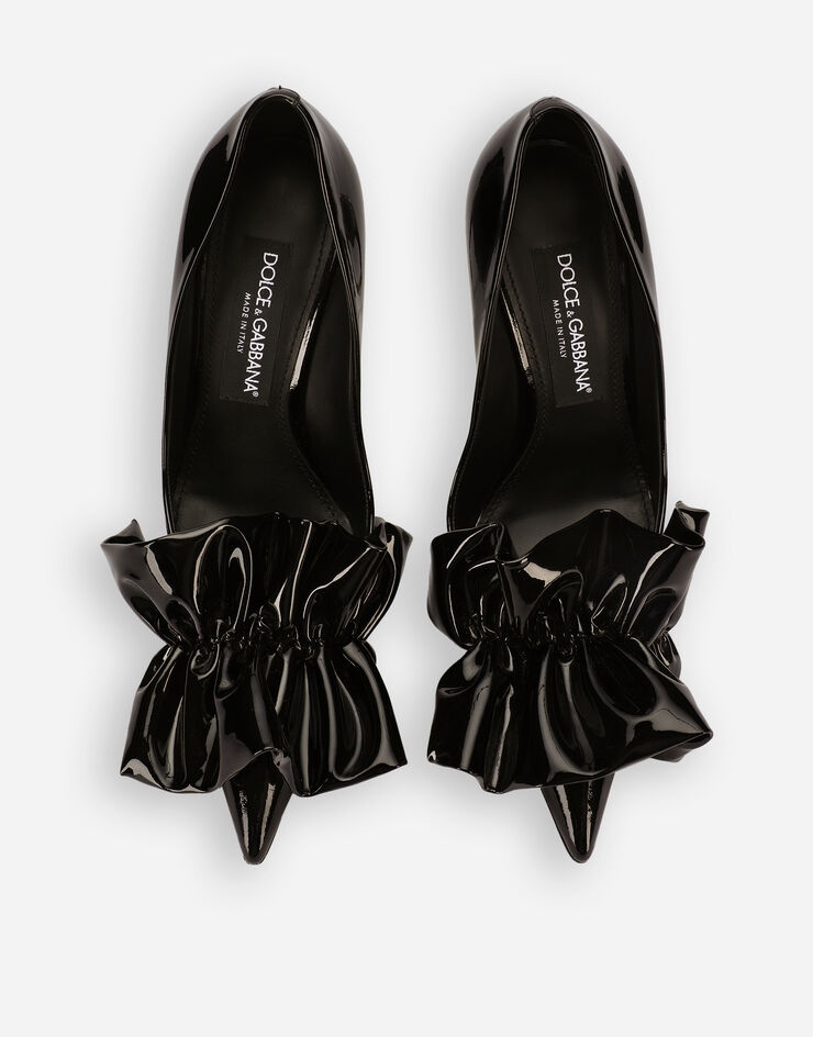 Patent leather pumps with ruches - 4