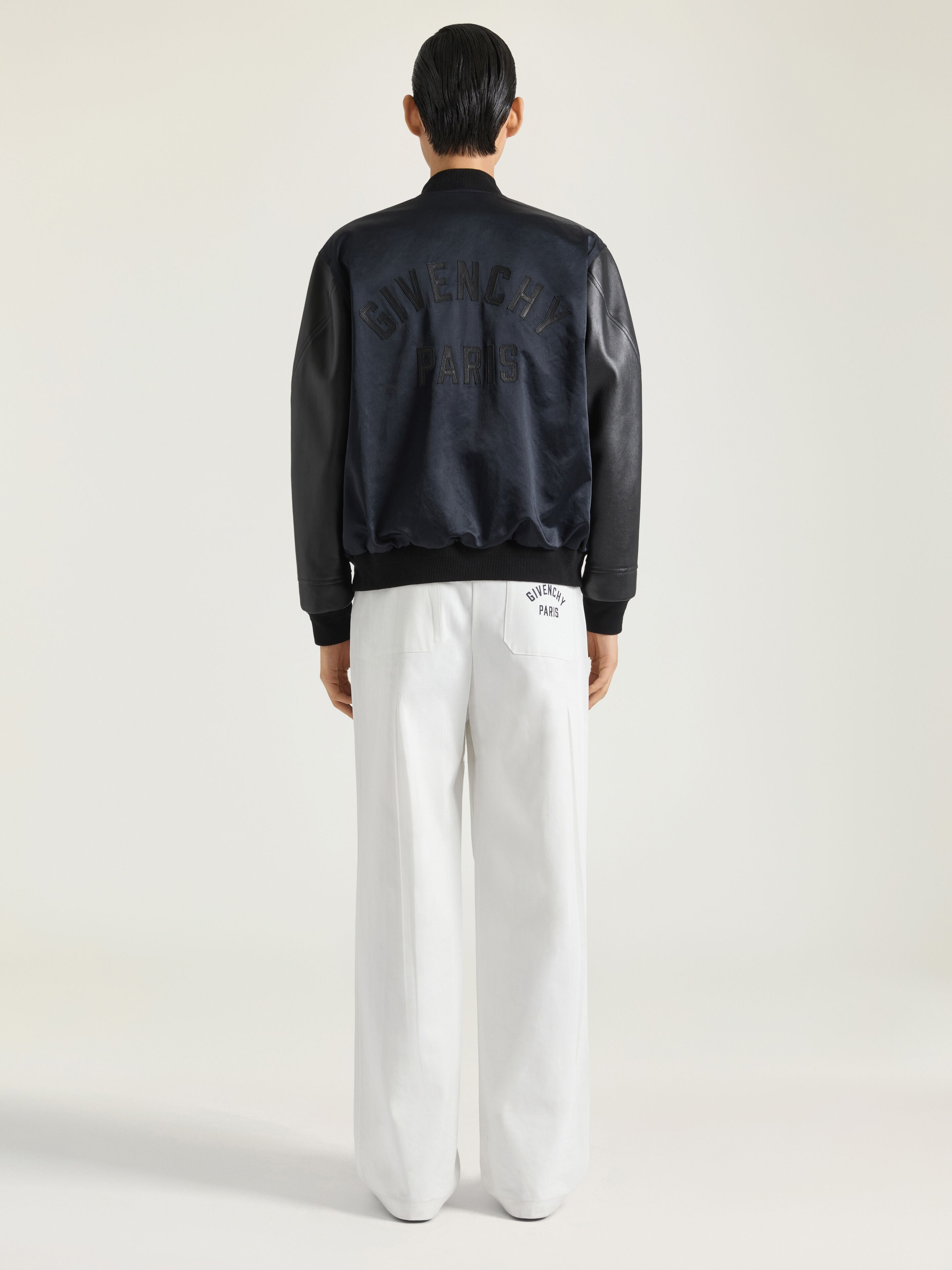BOMBER IN SATIN AND NAPPA LEATHER - 3
