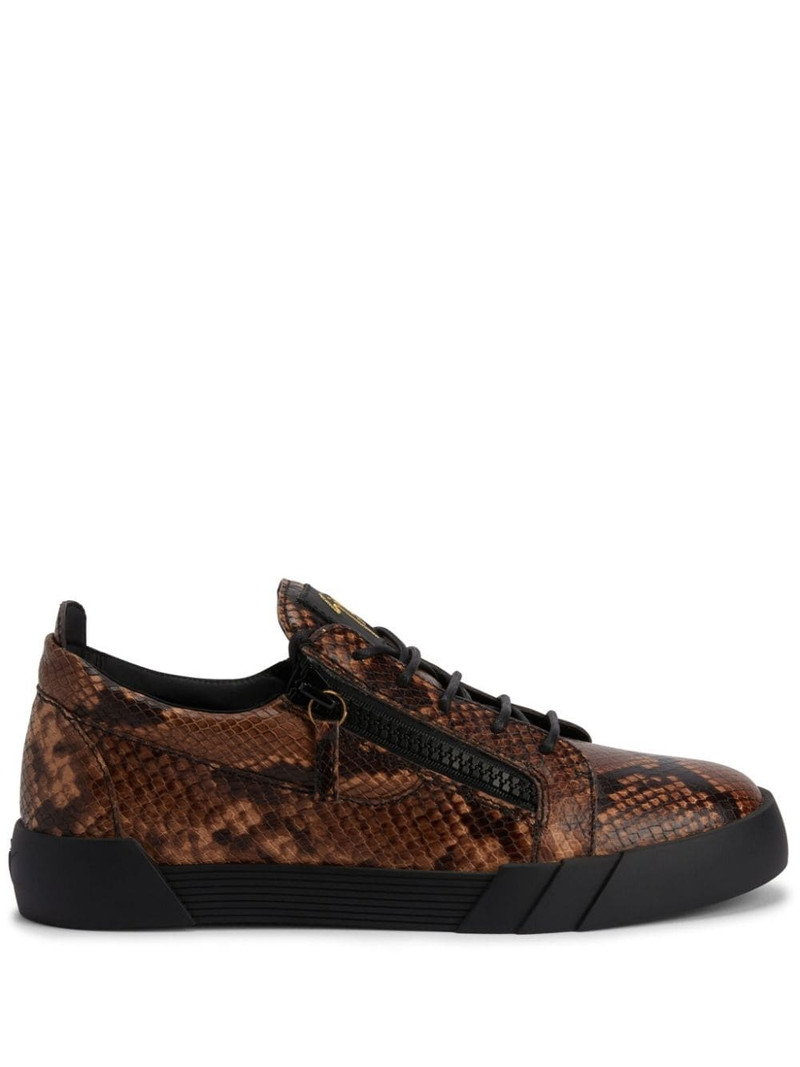 Frankie snakeskin-print leather sneakers 1